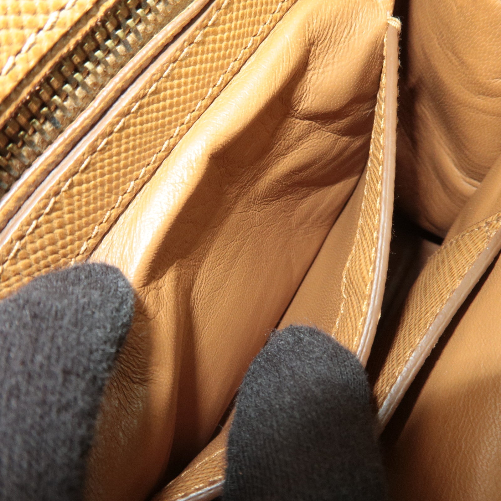 PRADA 2Way Saffiano Leather Handbag Camel