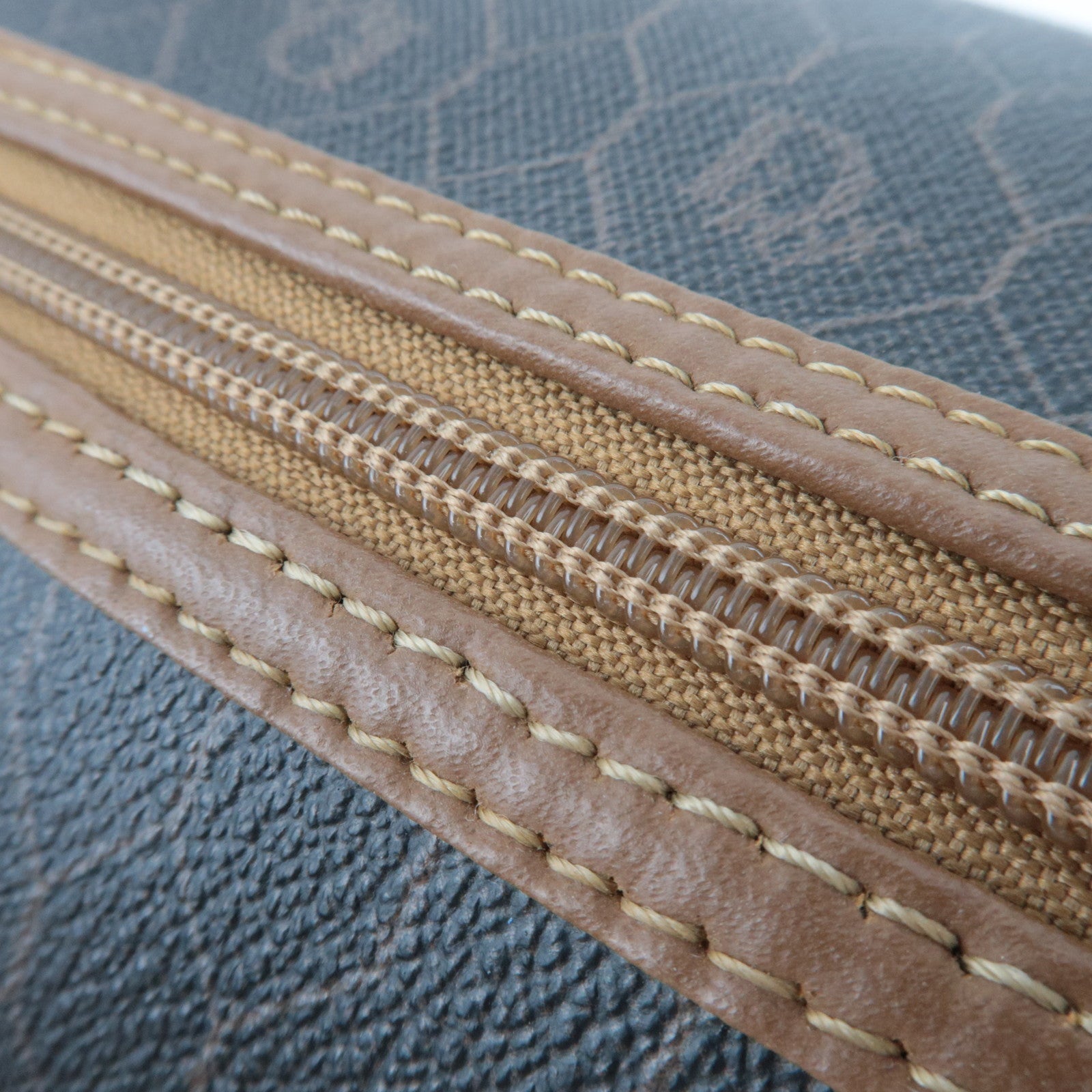 Christian Dior Honeycomb PVC Leather Boston Bag Black Brown