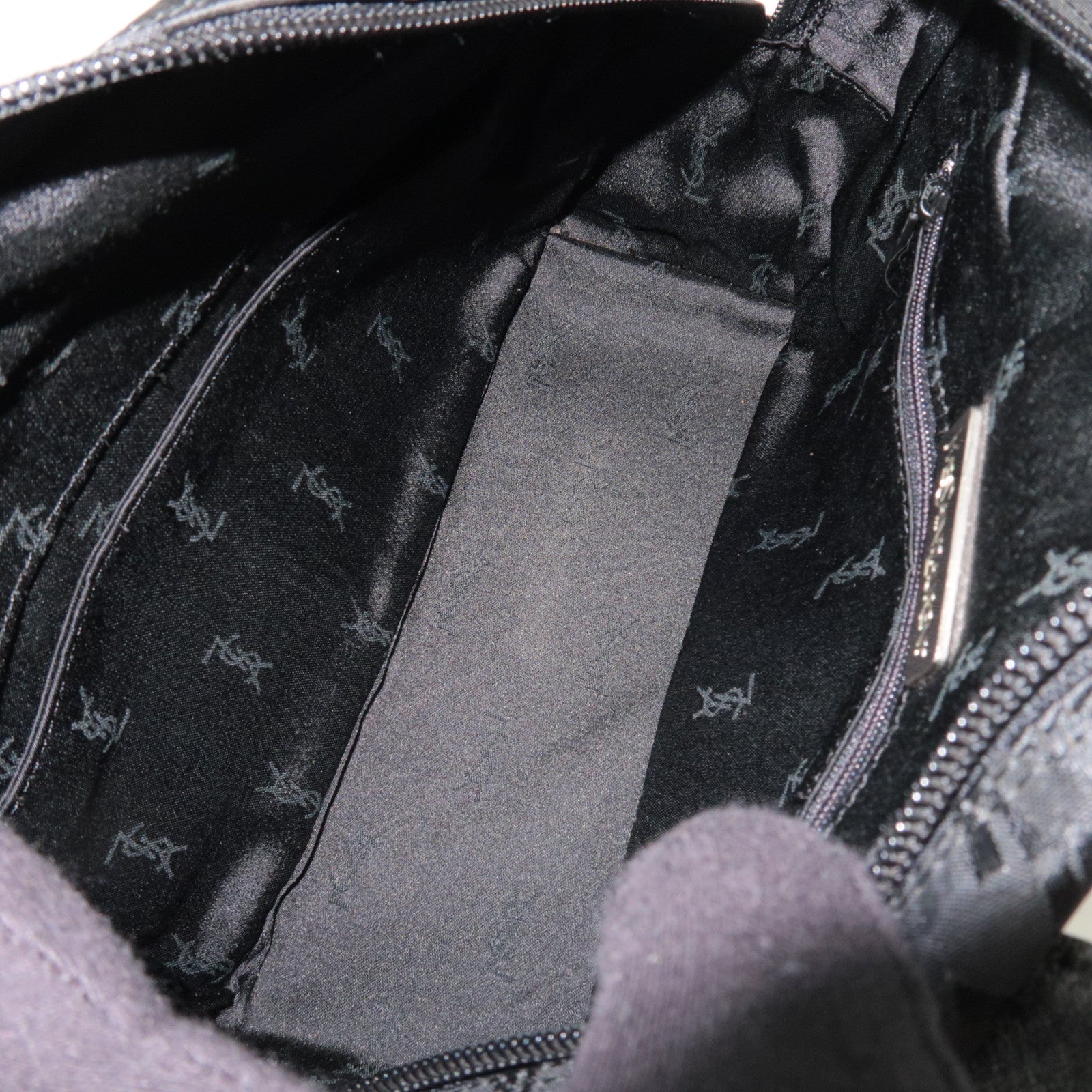 SAINT LAURENT YSL Nylon Leather Handbag Black