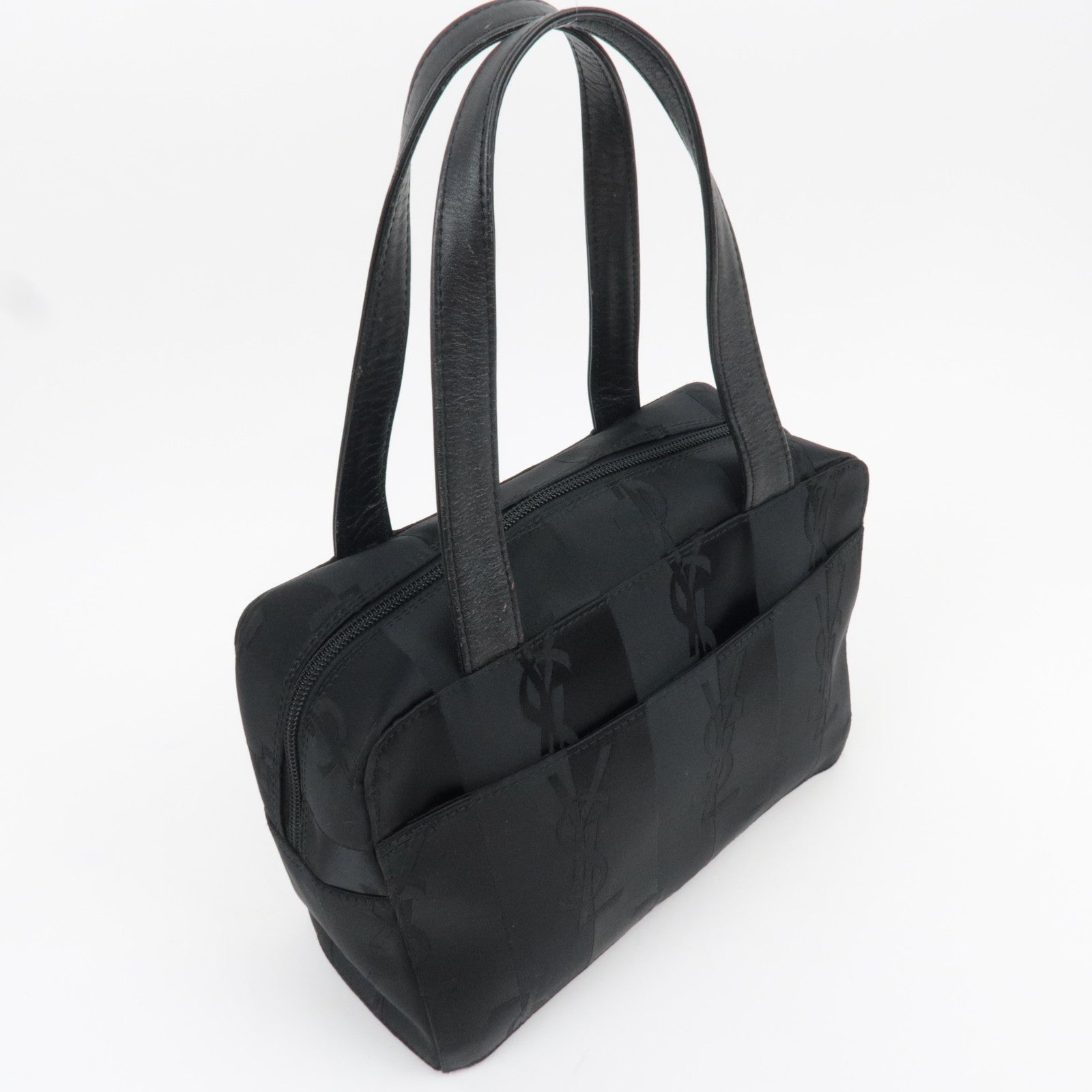 SAINT LAURENT YSL Nylon Leather Handbag Black