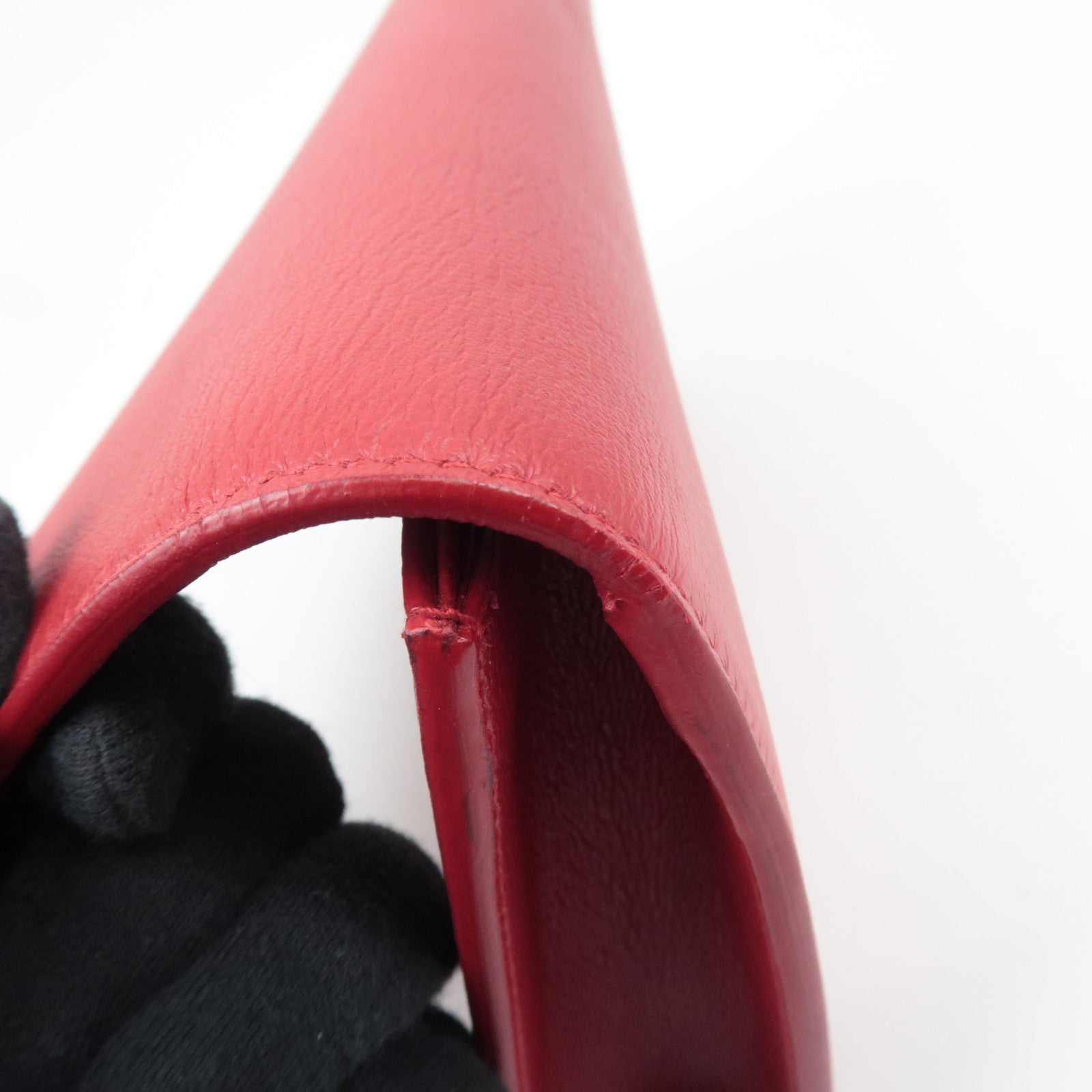 SAINT LAURENT Belle De Jour Leather Clutch Bag Red 361120