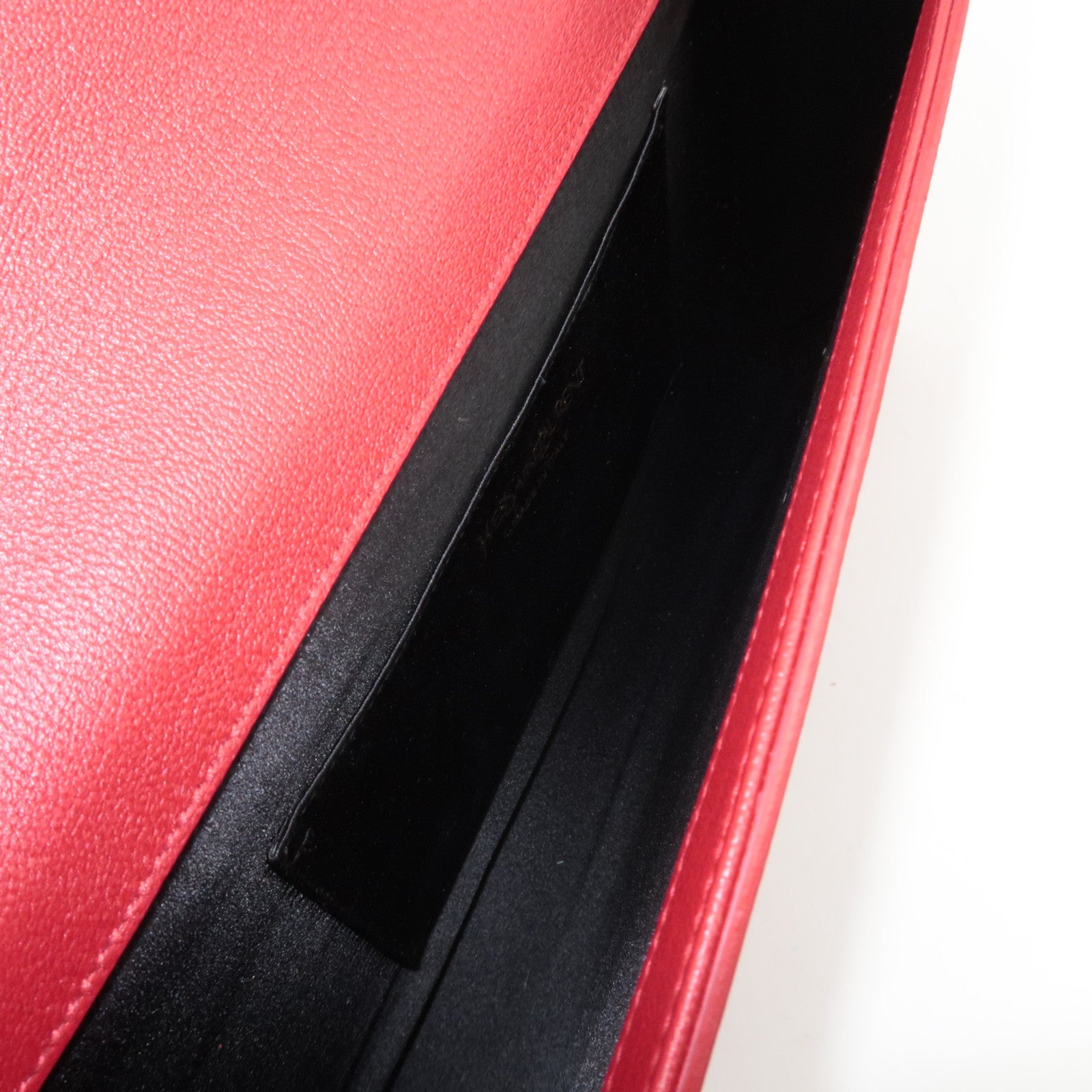 SAINT LAURENT Belle De Jour Leather Clutch Bag Red 361120