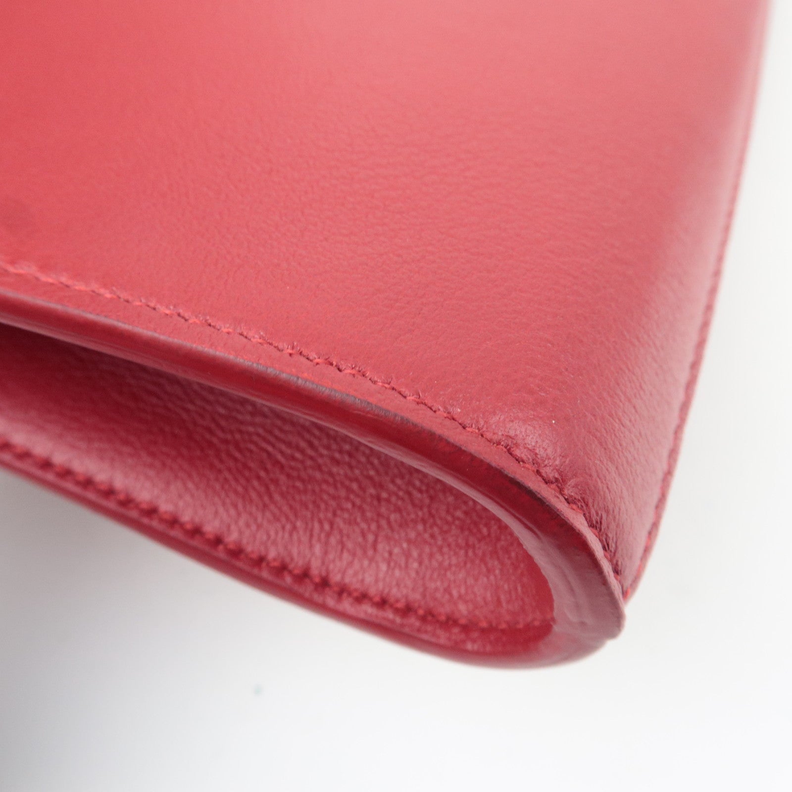 SAINT LAURENT Belle De Jour Leather Clutch Bag Red 361120