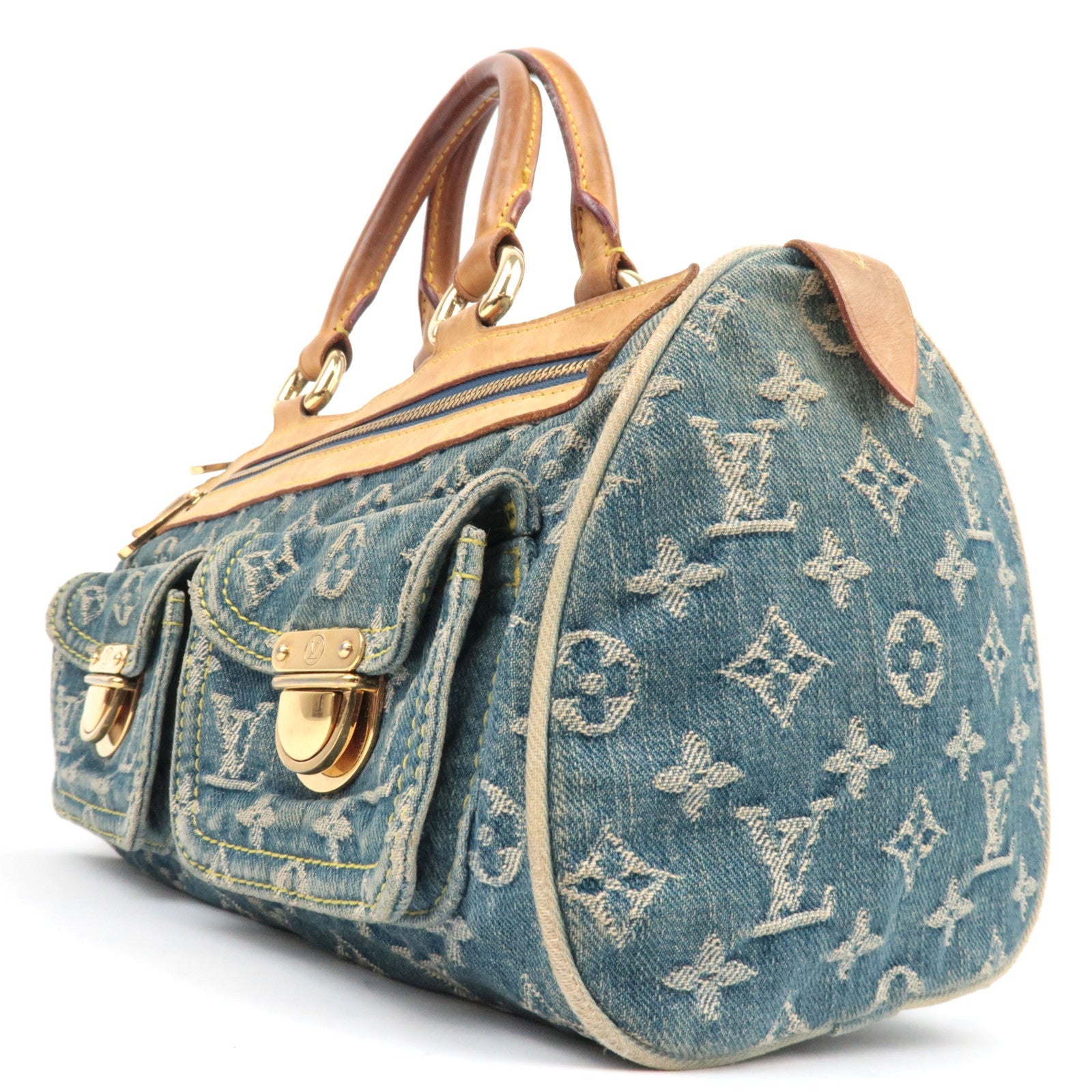 Louis Vuitton Monogram Denim Neo Speedy Handbag Blue M95019