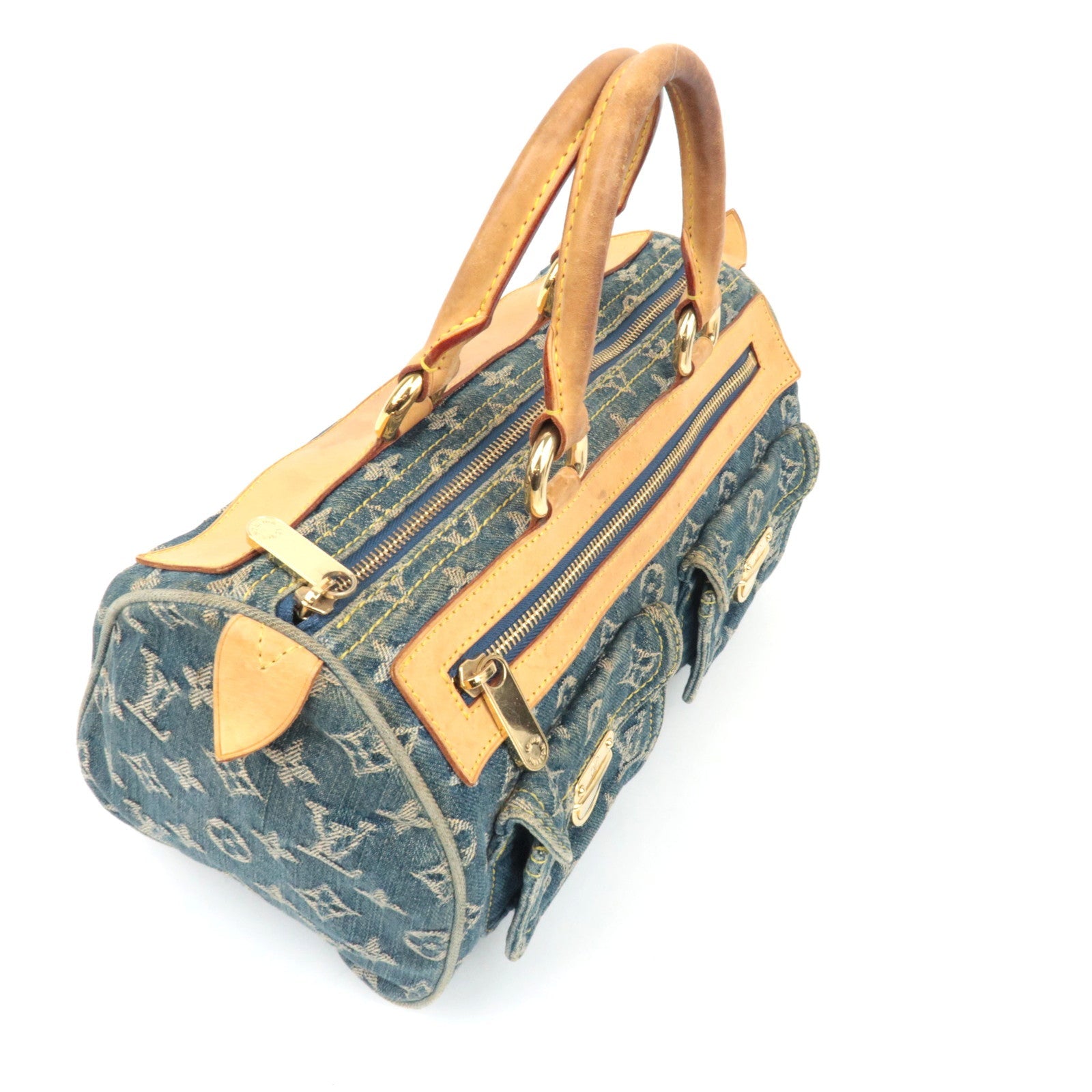 Louis Vuitton Monogram Denim Neo Speedy Handbag Blue M95019