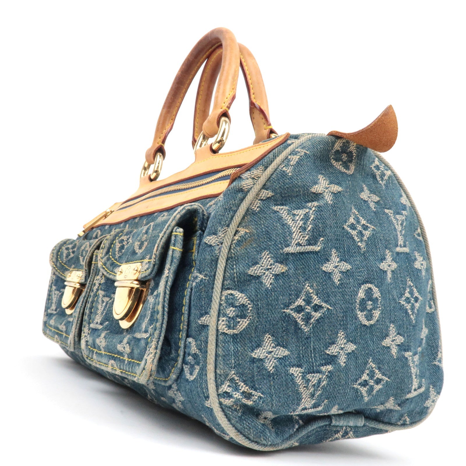Louis Vuitton Monogram Denim Neo Speedy Handbag Blue M95019