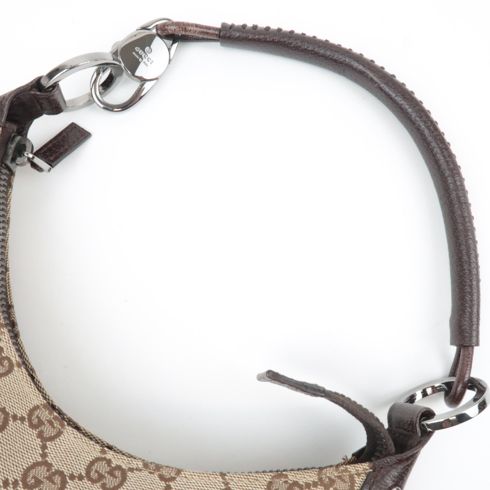 GUCCI GG Canvas Hobo Shoulder Bag Beige 115002