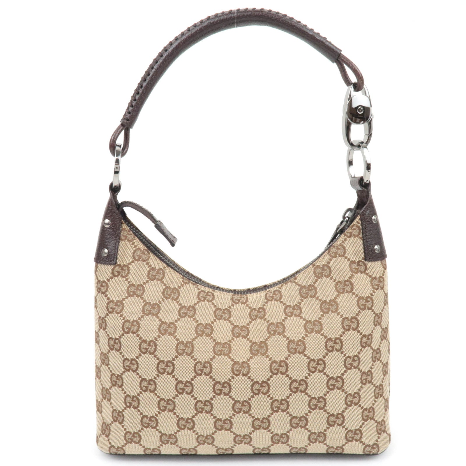 GUCCI GG Canvas Hobo Shoulder Bag Beige 115002