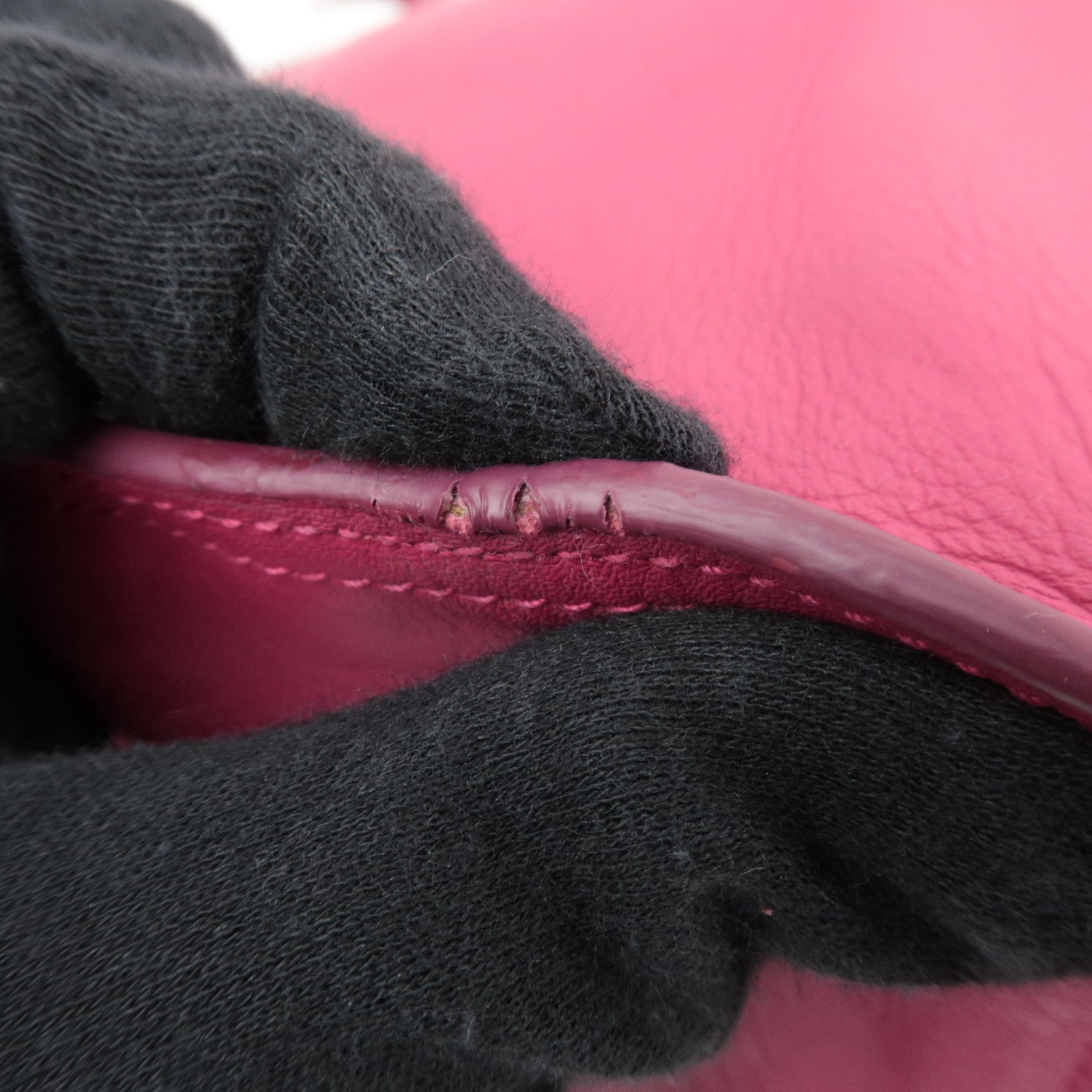 SAINT LAURENT Y Line Petit Cabas Leather 2Way Handbag Pink 311210