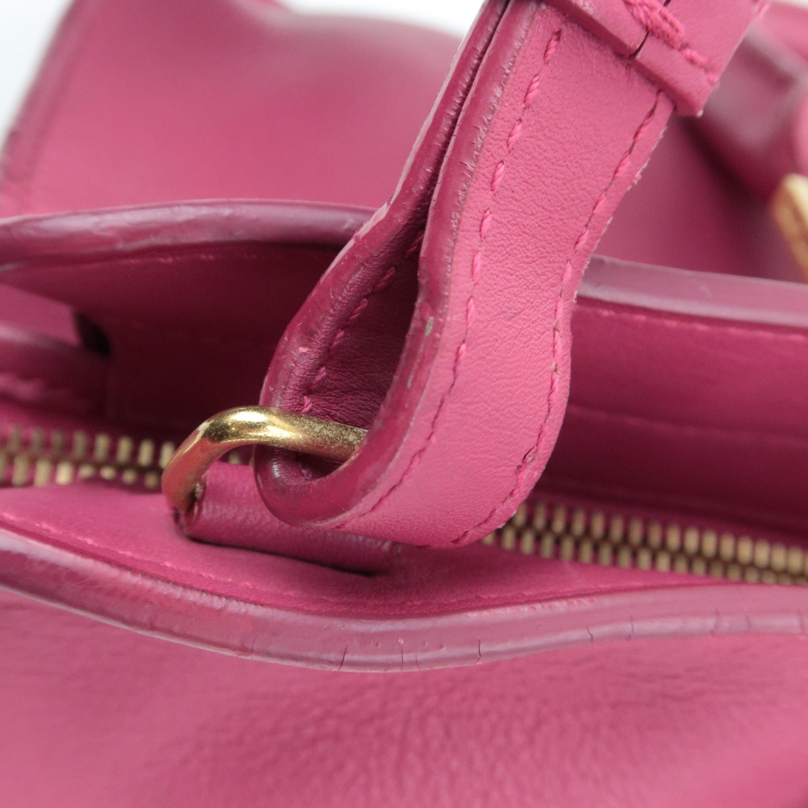 SAINT LAURENT Y Line Petit Cabas Leather 2Way Handbag Pink 311210