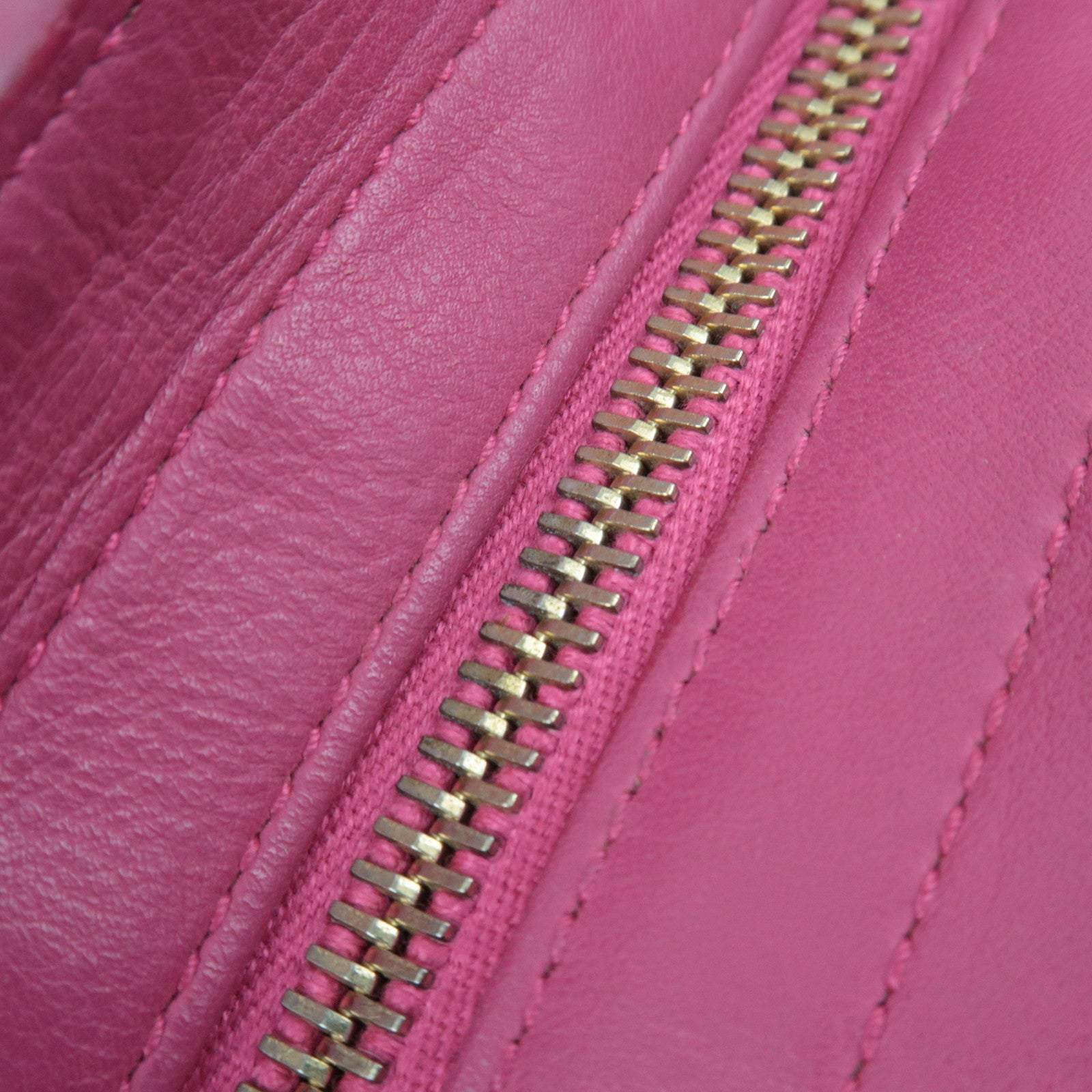 SAINT LAURENT Y Line Petit Cabas Leather 2Way Handbag Pink 311210