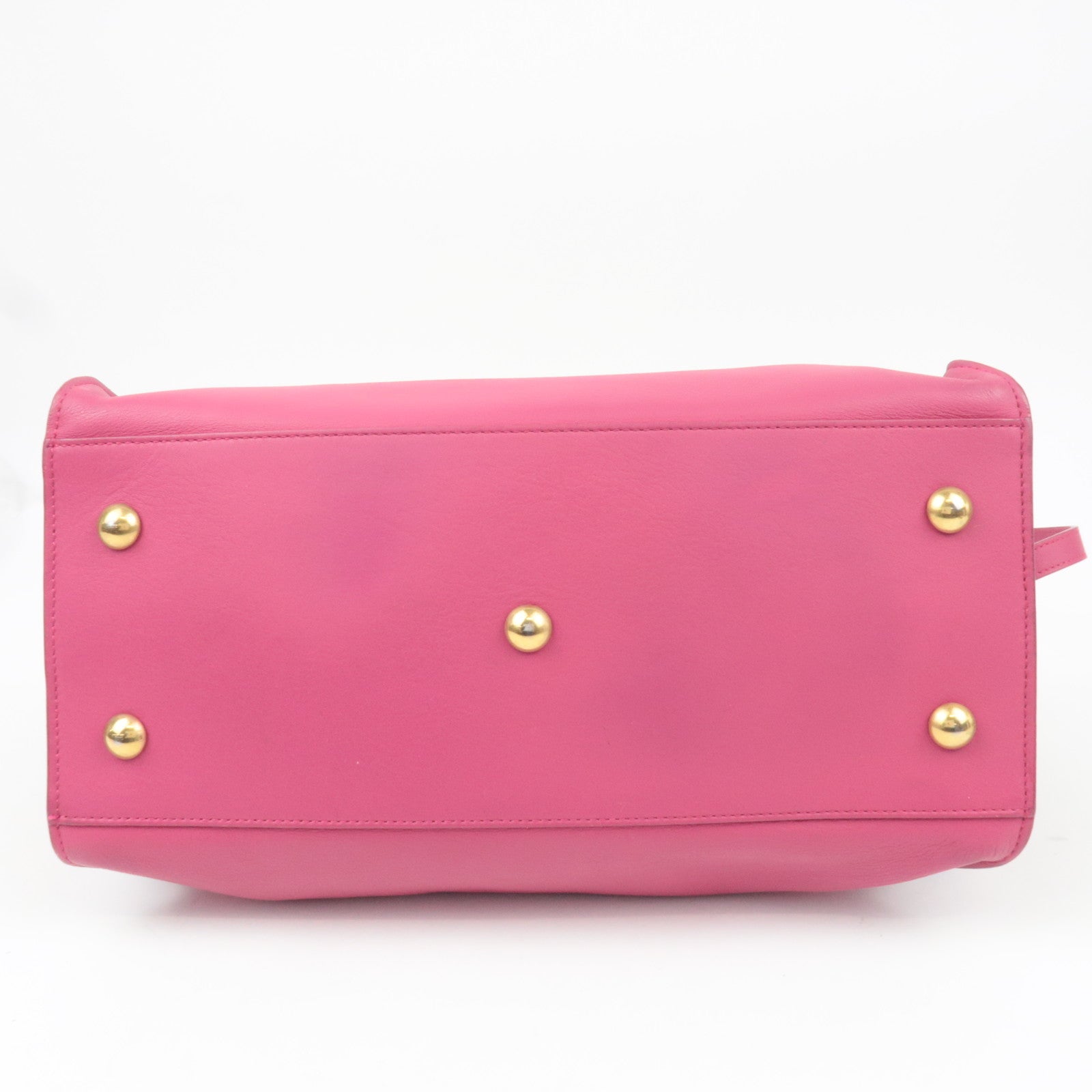 SAINT LAURENT Y Line Petit Cabas Leather 2Way Handbag Pink 311210