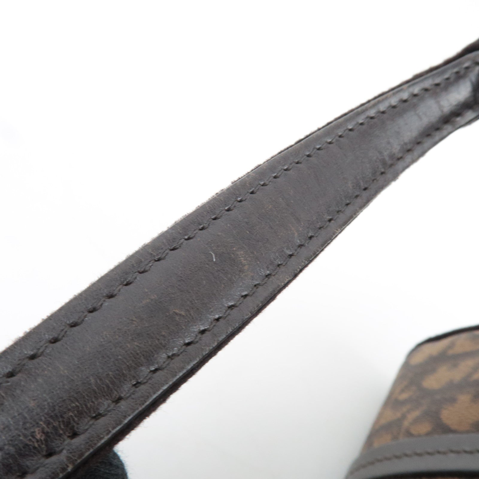 Christian Dior Trotter Romantic PVC Velour Chain Handbag Brown