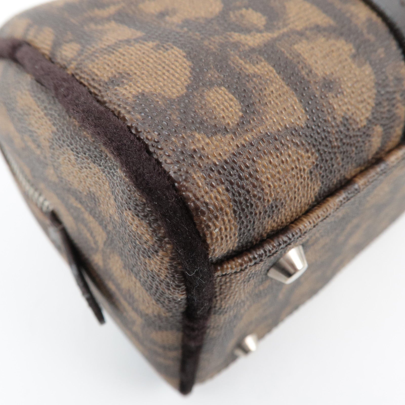 Christian Dior Trotter Romantic PVC Velour Chain Handbag Brown