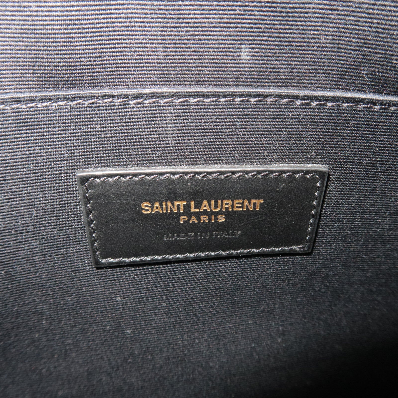 SAINT LAURENT Leather Clutch Bag Black 607779