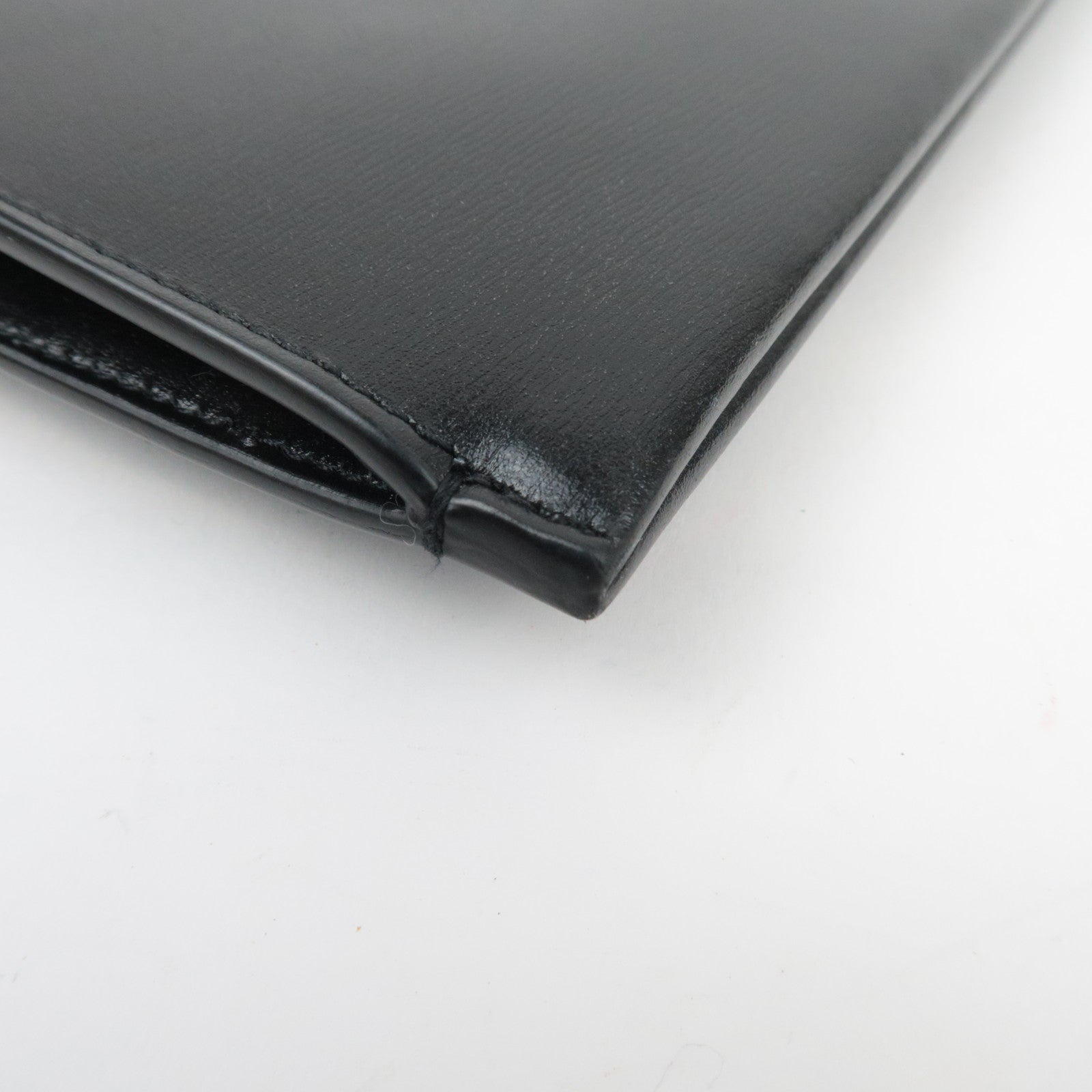 SAINT LAURENT Leather Clutch Bag Black 607779