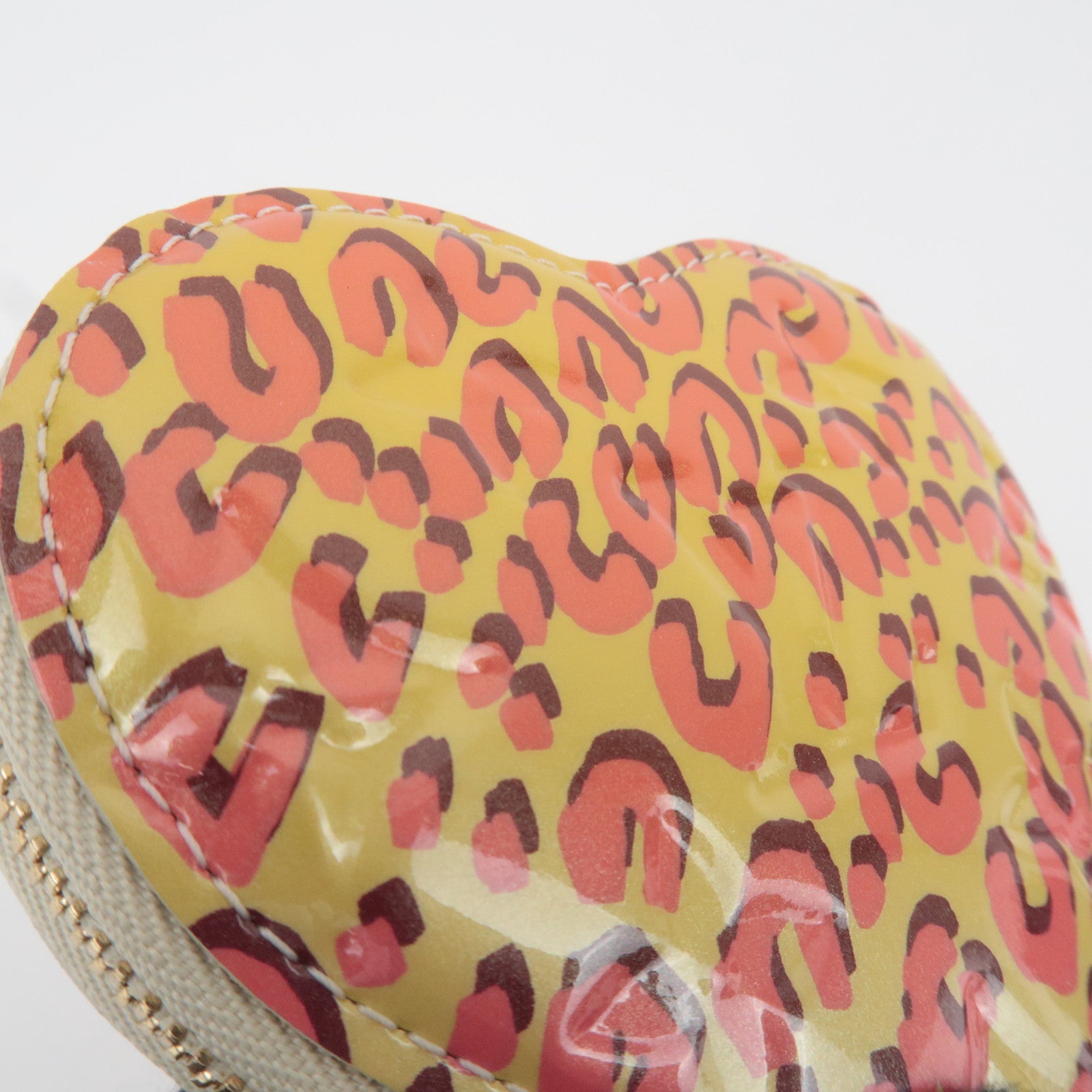 Louis Vuitton Monogram Vernis Leopard Porte Monnaie Coeur Coin Case Broncorail M91473