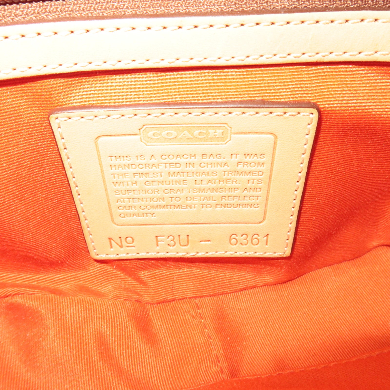 COACH Signature Hobo Canvas Leather Shoulder Bag Beige 6361