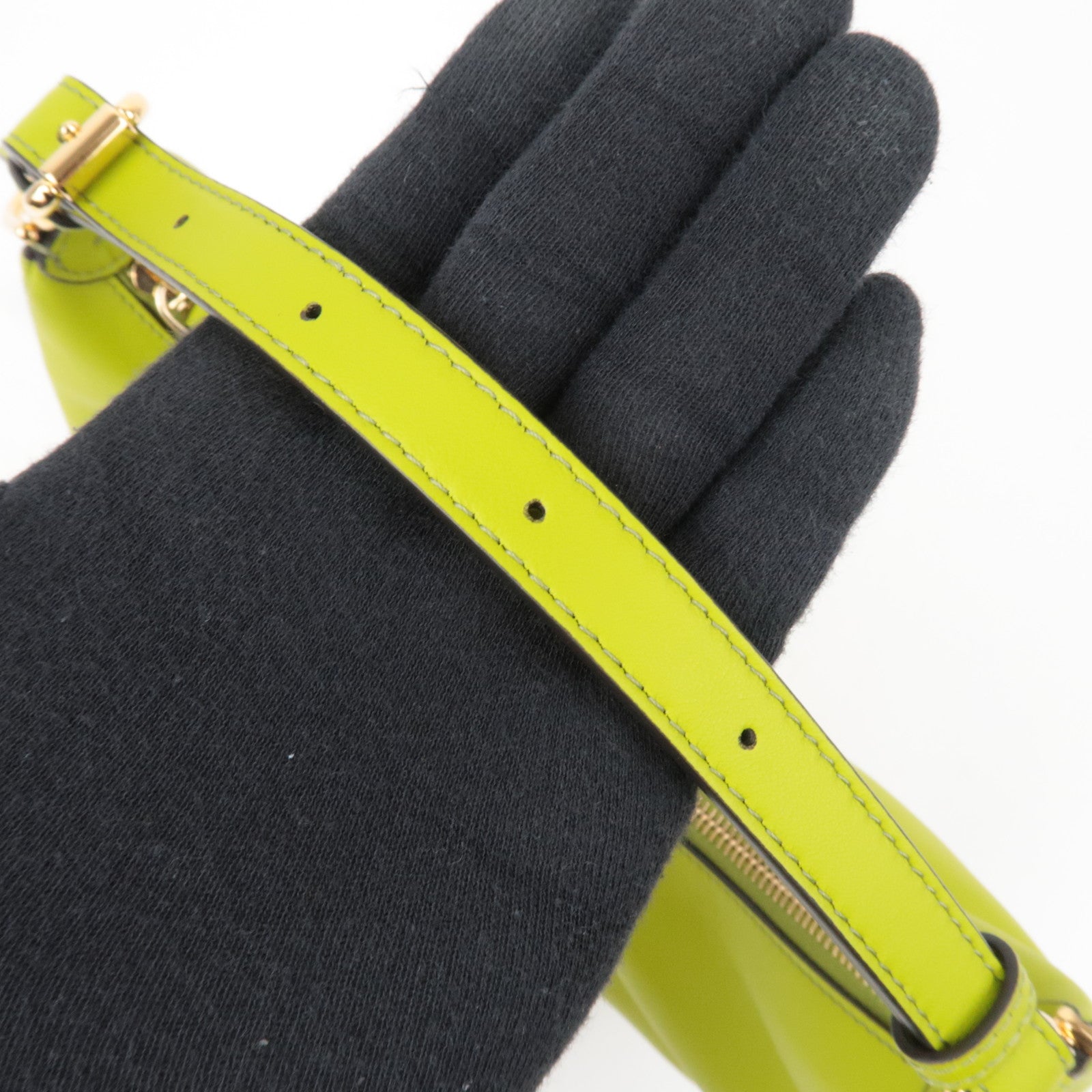 FENDI Fendigraphy Small Leather Shoulder Bag Light Green 8BR798