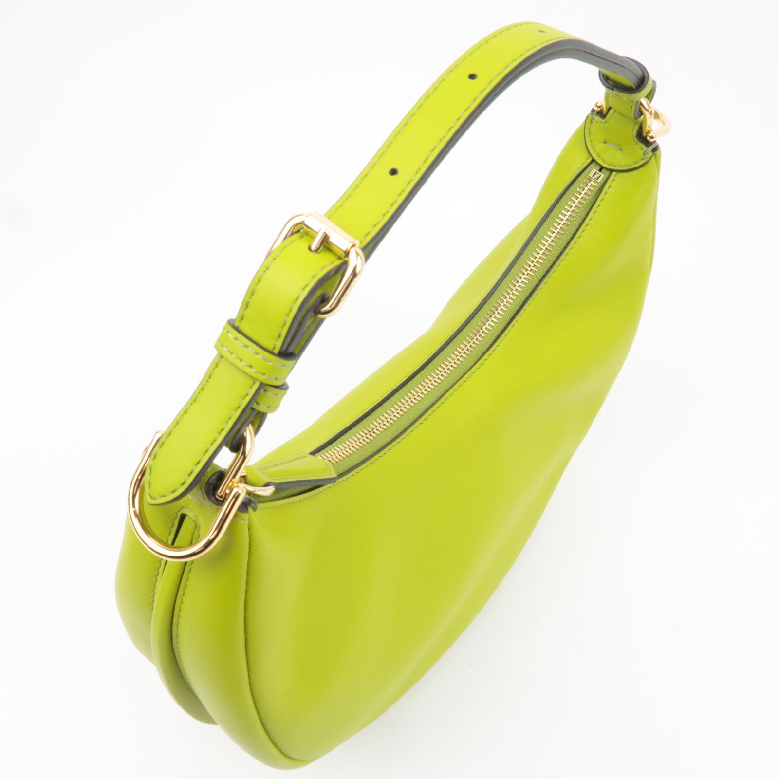 FENDI Fendigraphy Small Leather Shoulder Bag Light Green 8BR798