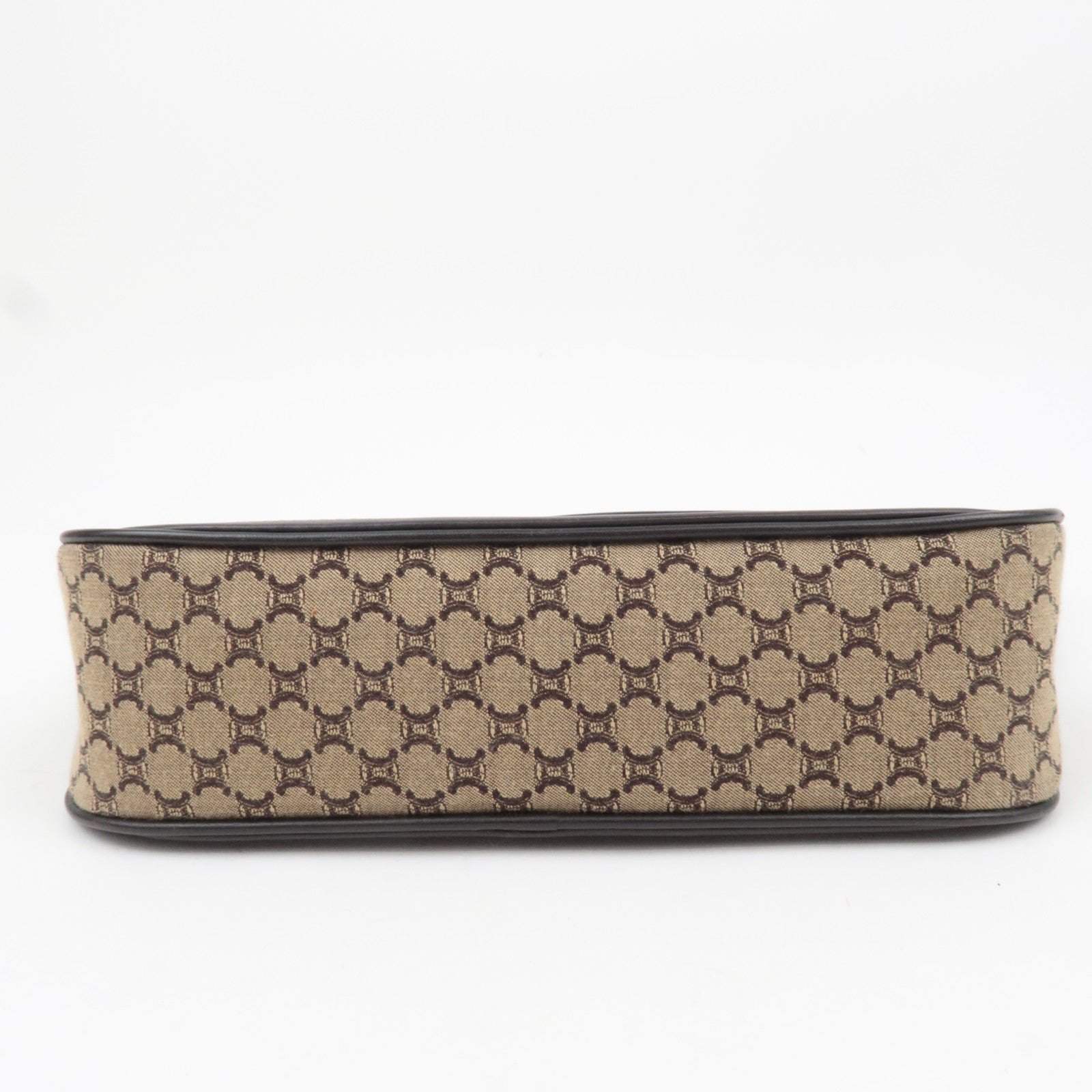 CELINE Macadam Canvas Leather Shoulder Bag Beige Brown