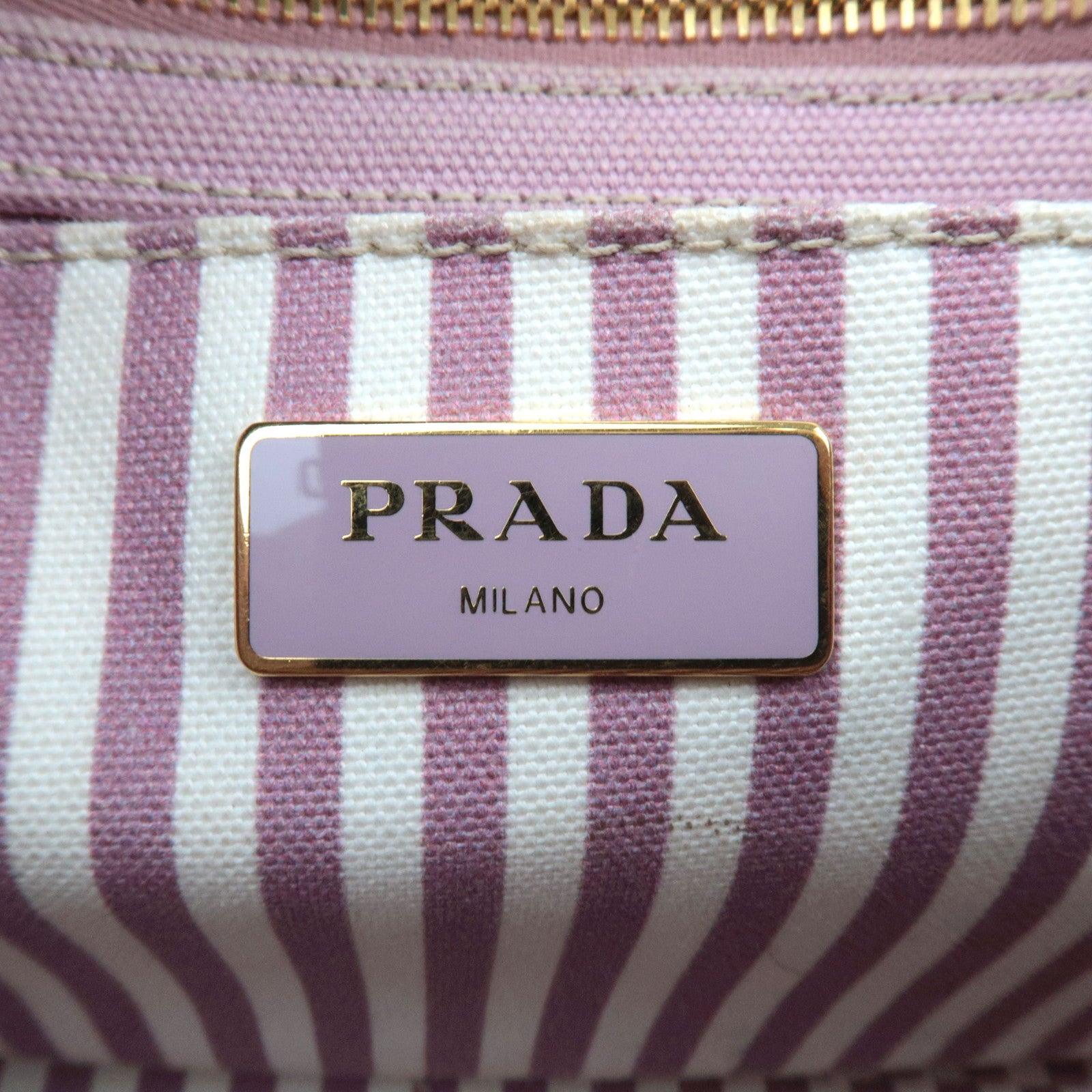 PRADA Canapa Mini Canvas 2Way Handbag Pink 1BG439