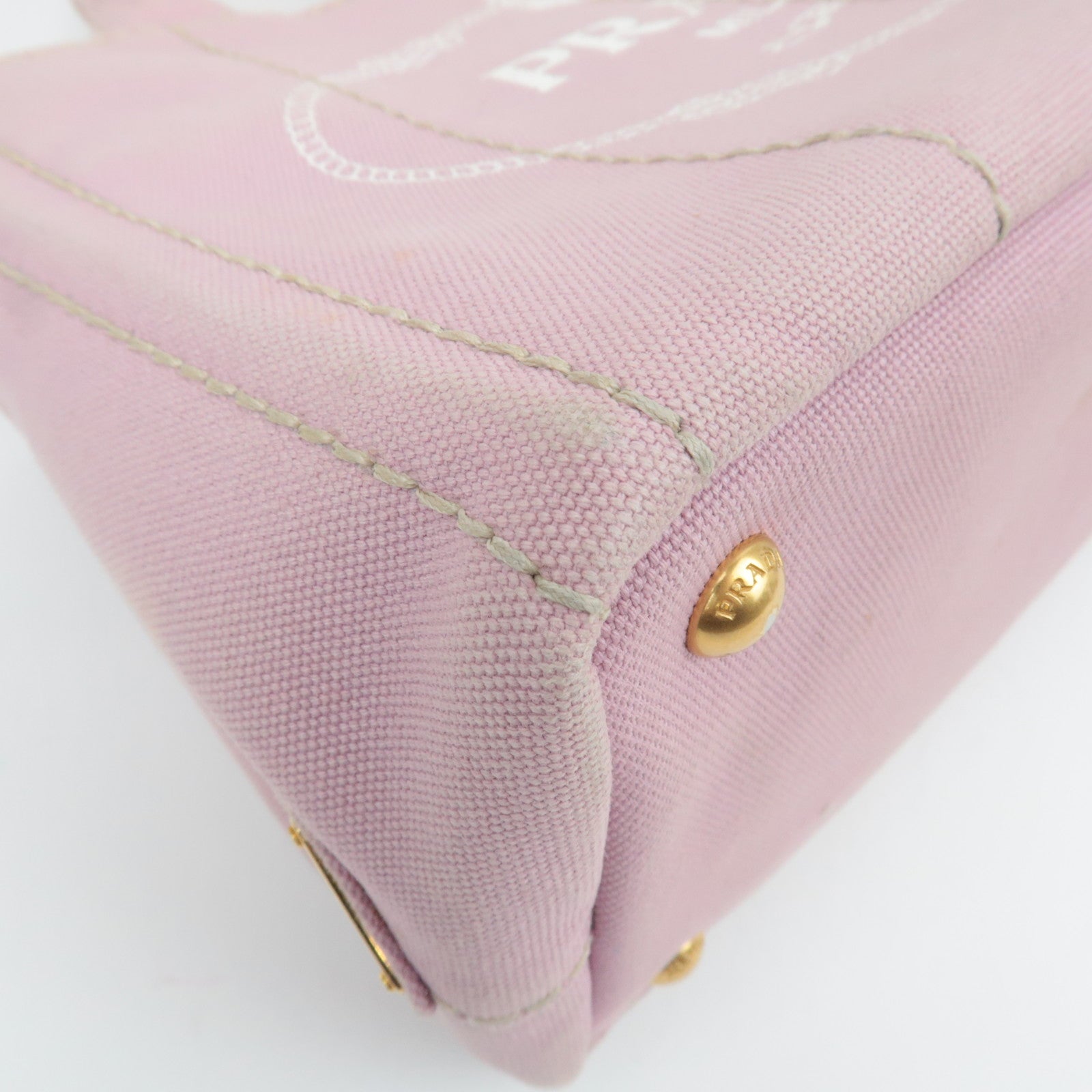 PRADA Canapa Mini Canvas 2Way Handbag Pink 1BG439