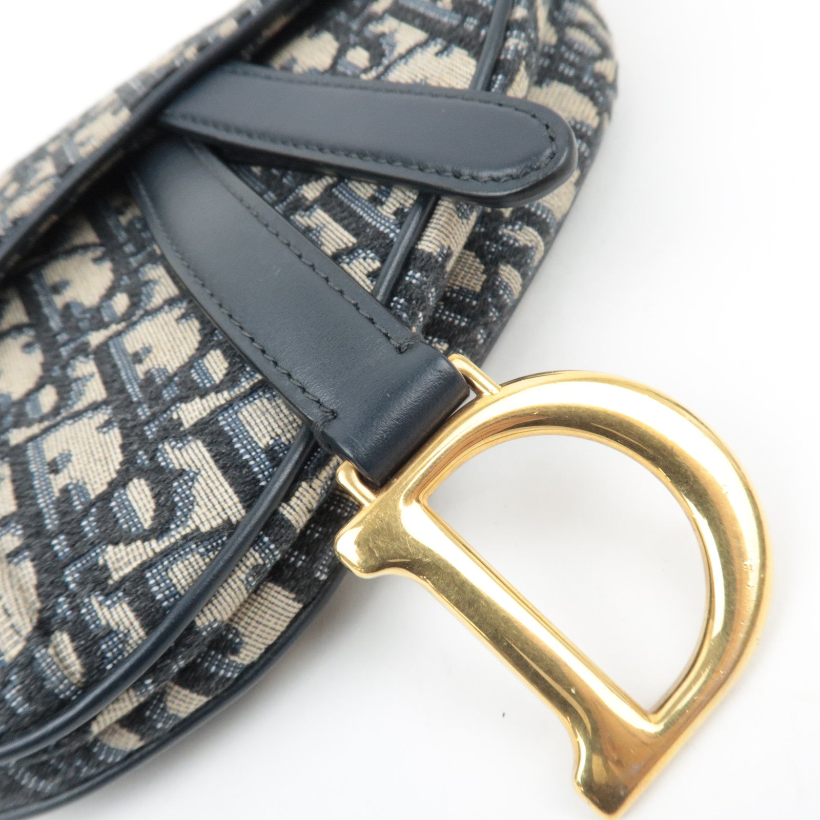 Christian Dior Oblique Trotter Mini Saddle Bag Navy