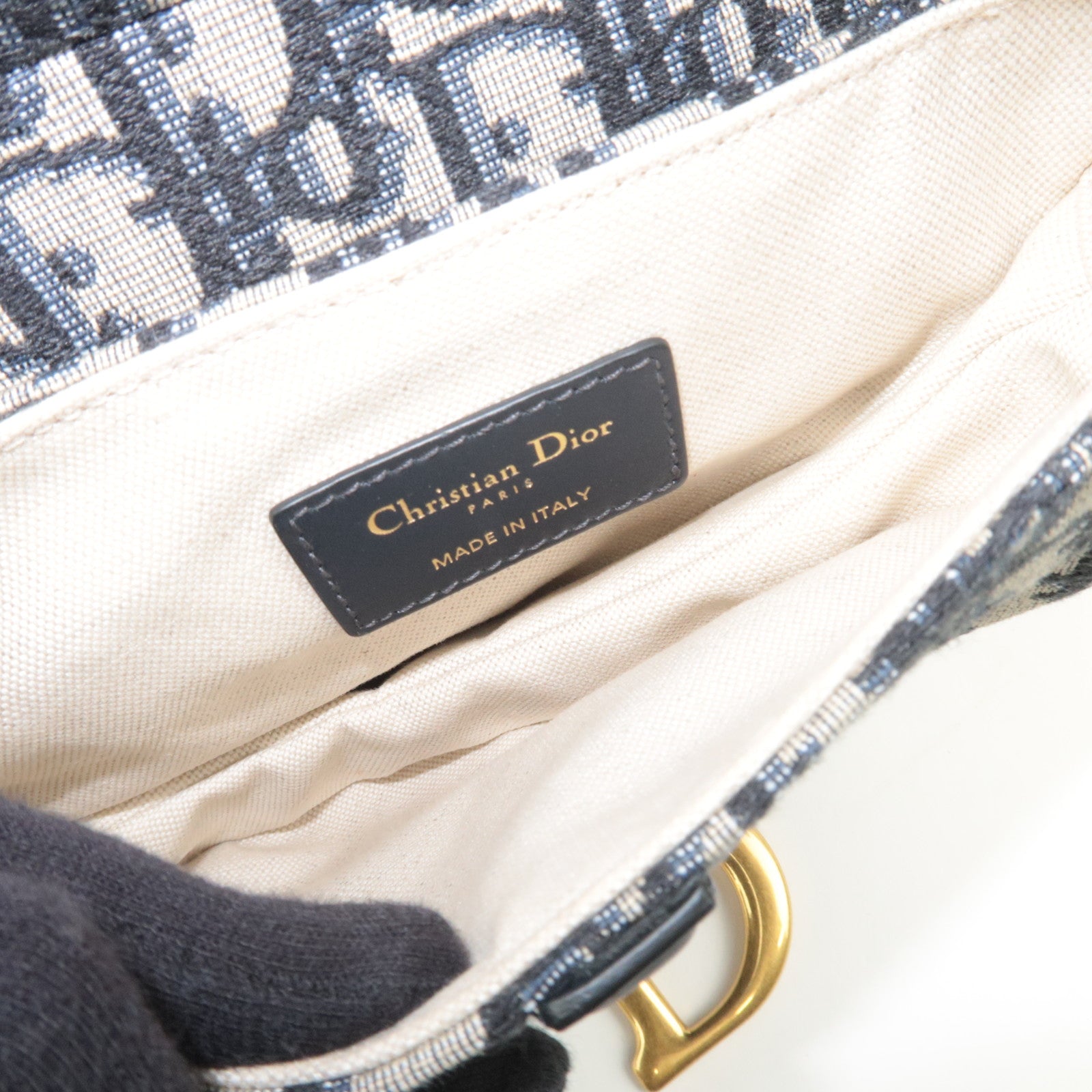 Christian Dior Oblique Trotter Mini Saddle Bag Navy