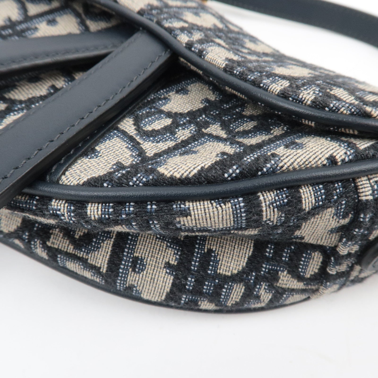 Christian Dior Oblique Trotter Mini Saddle Bag Navy