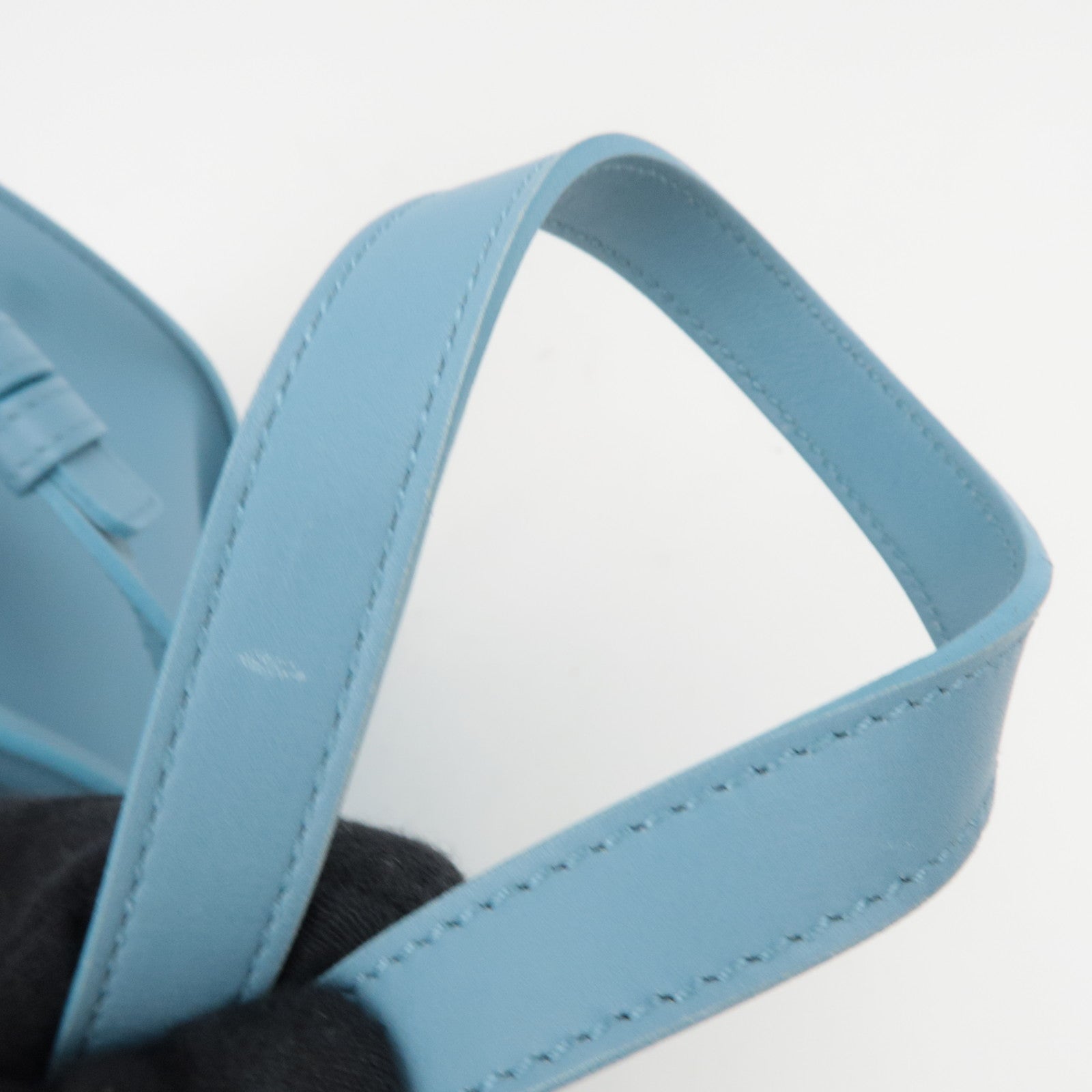 SAINT LAURENT Petit Cabas Leather 2Way Handbag Light Blue 311210