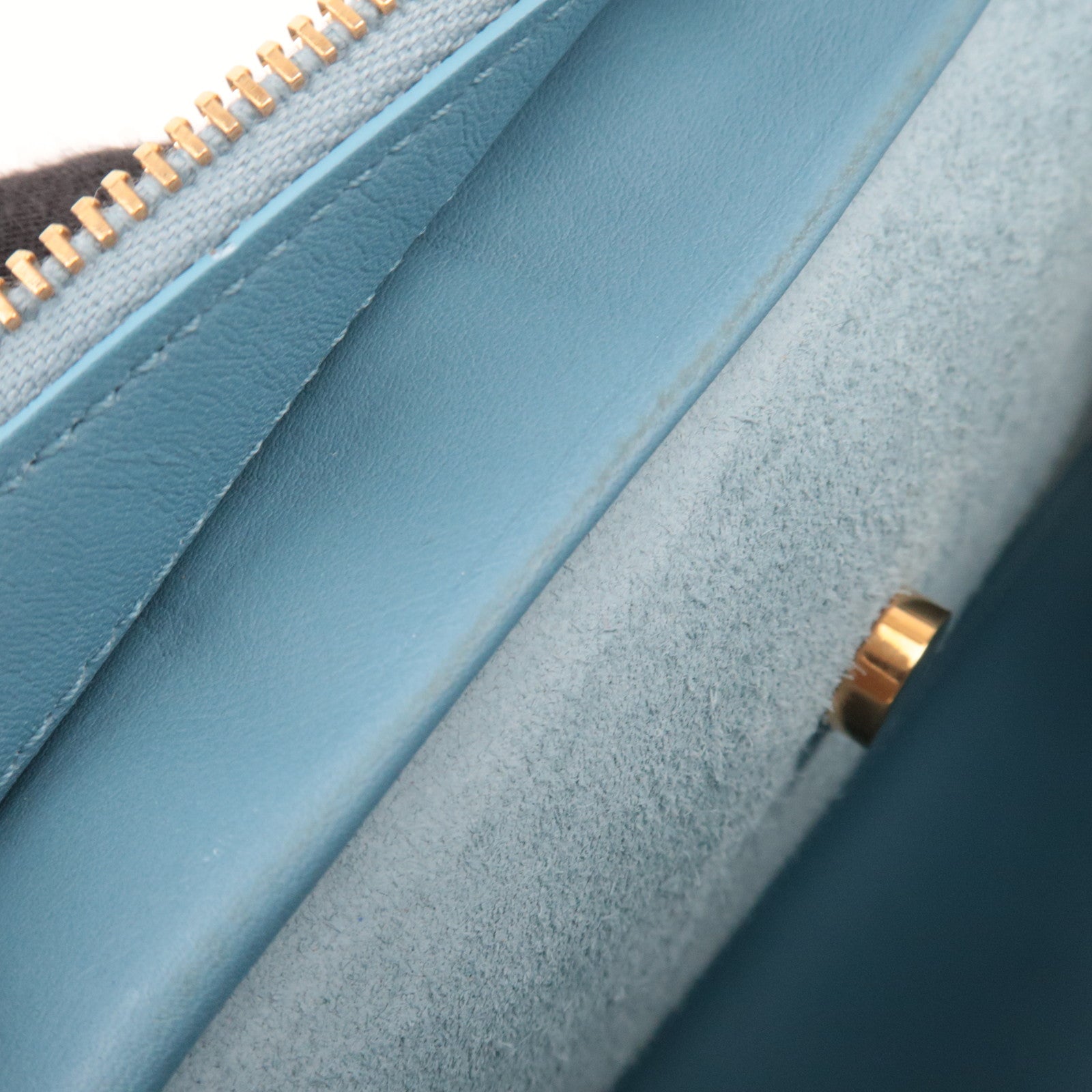 SAINT LAURENT Petit Cabas Leather 2Way Handbag Light Blue 311210