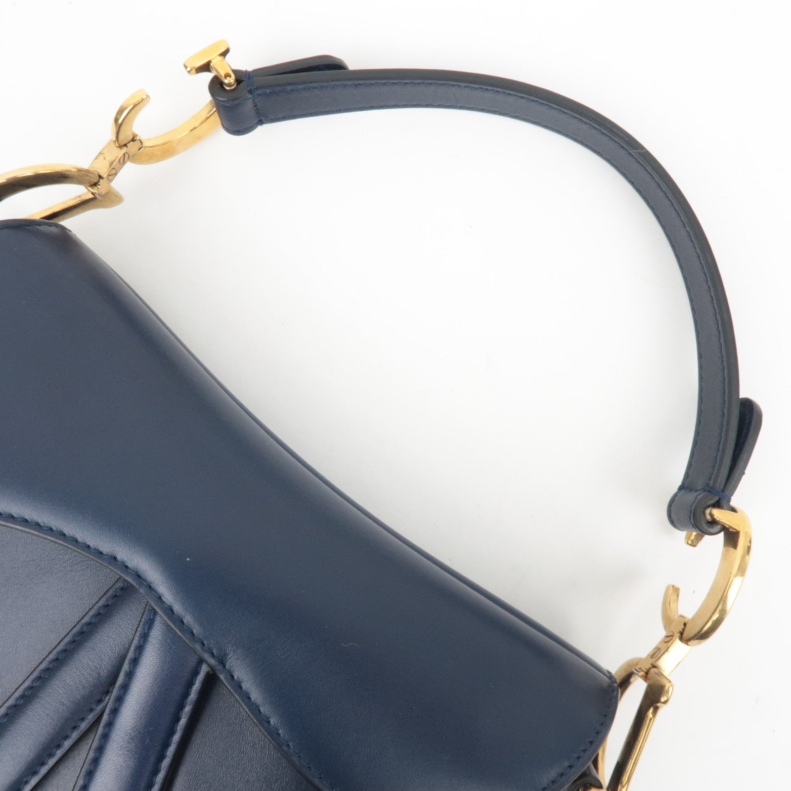 Christian Dior Mini Saddle Leather Handbag Navy