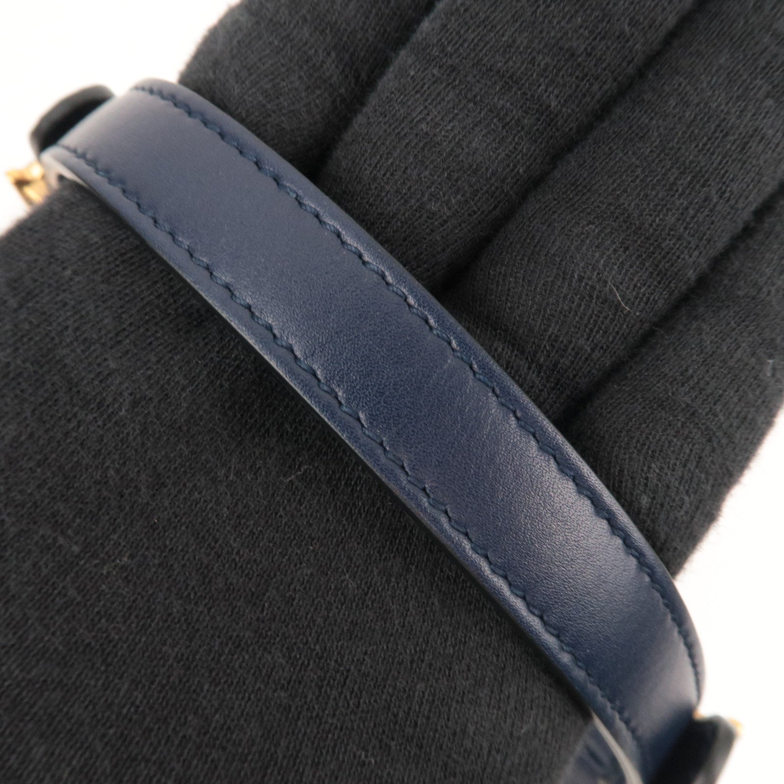 Christian Dior Mini Saddle Leather Handbag Navy