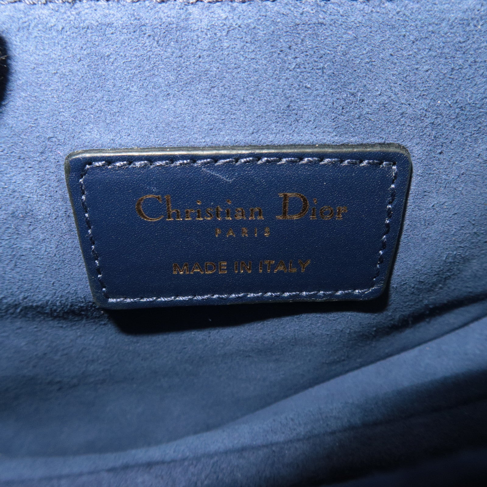 Christian Dior Mini Saddle Leather Handbag Navy