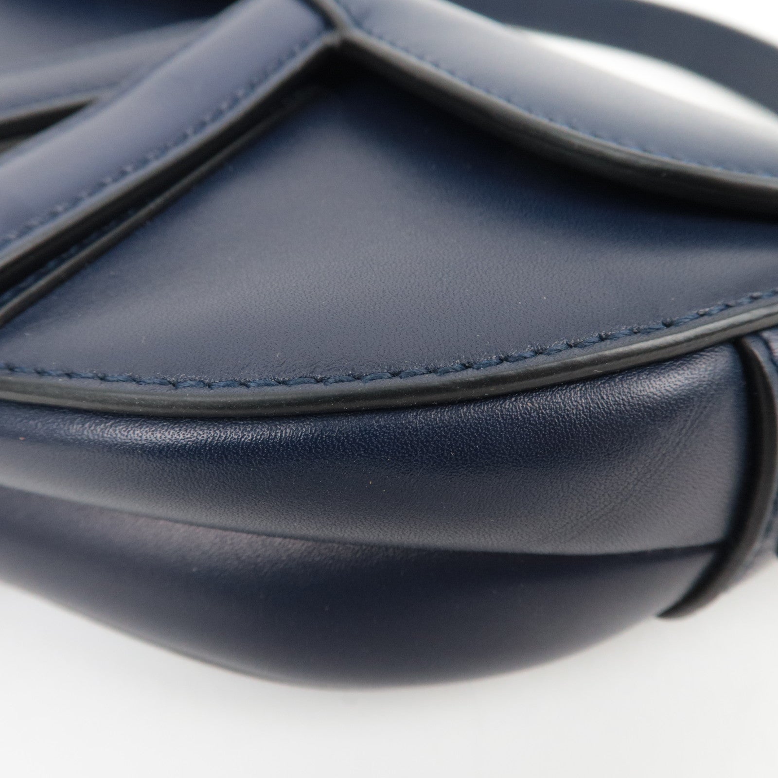 Christian Dior Mini Saddle Leather Handbag Navy