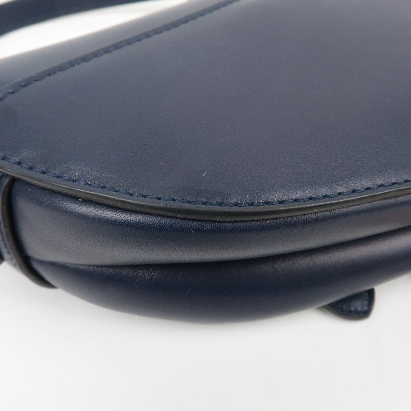 Christian Dior Mini Saddle Leather Handbag Navy