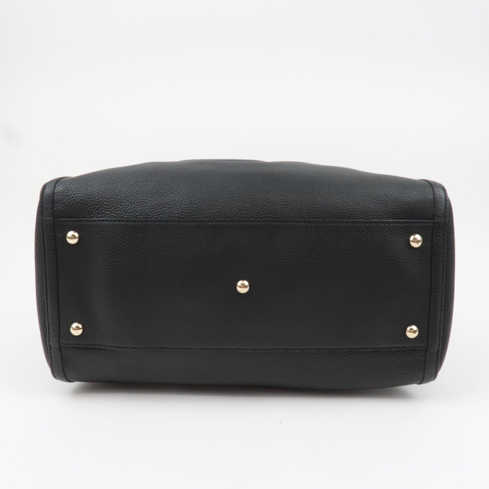 GUCCI Soho Interlocking G Leather Shoulder Bag Black 282309