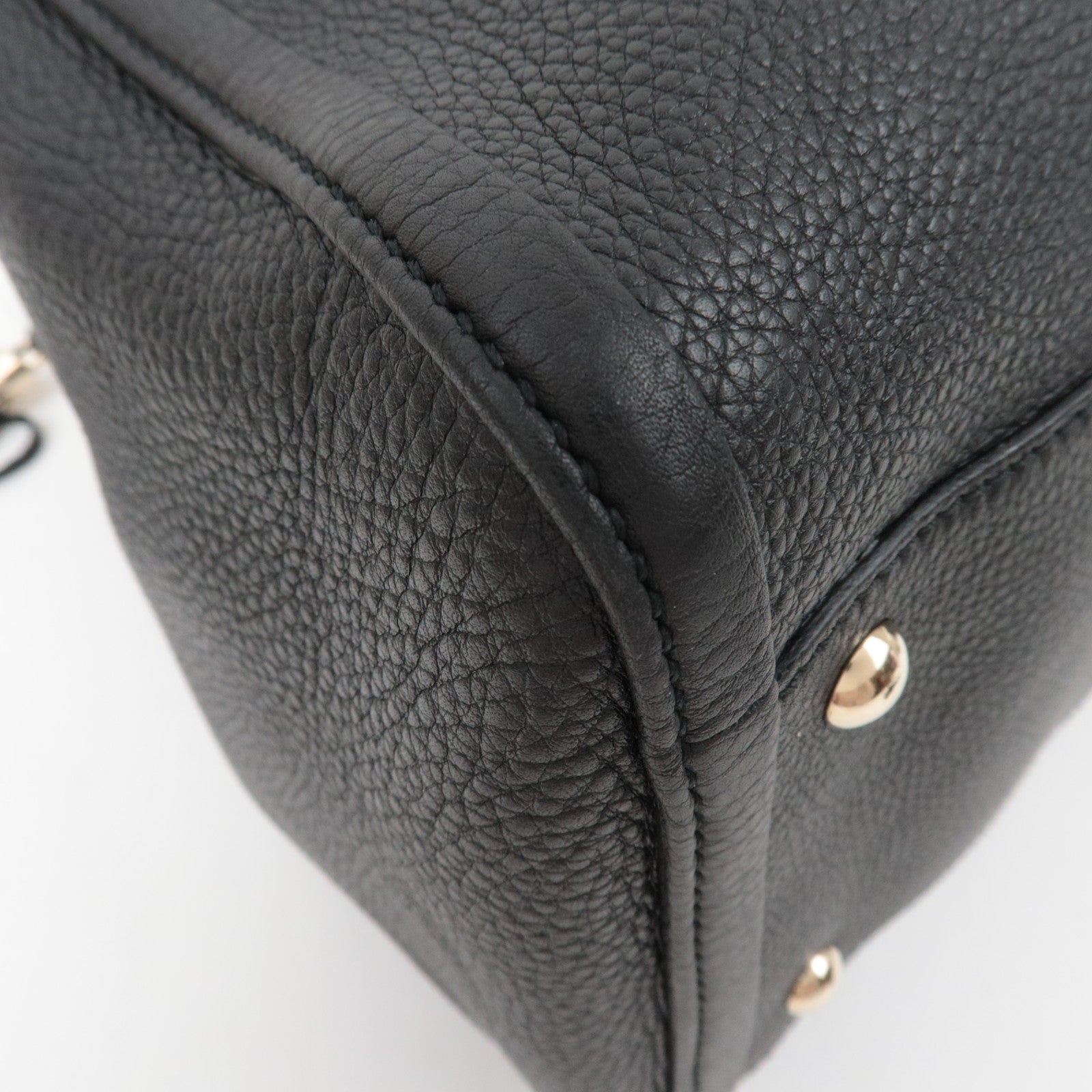GUCCI Soho Interlocking G Leather Shoulder Bag Black 282309