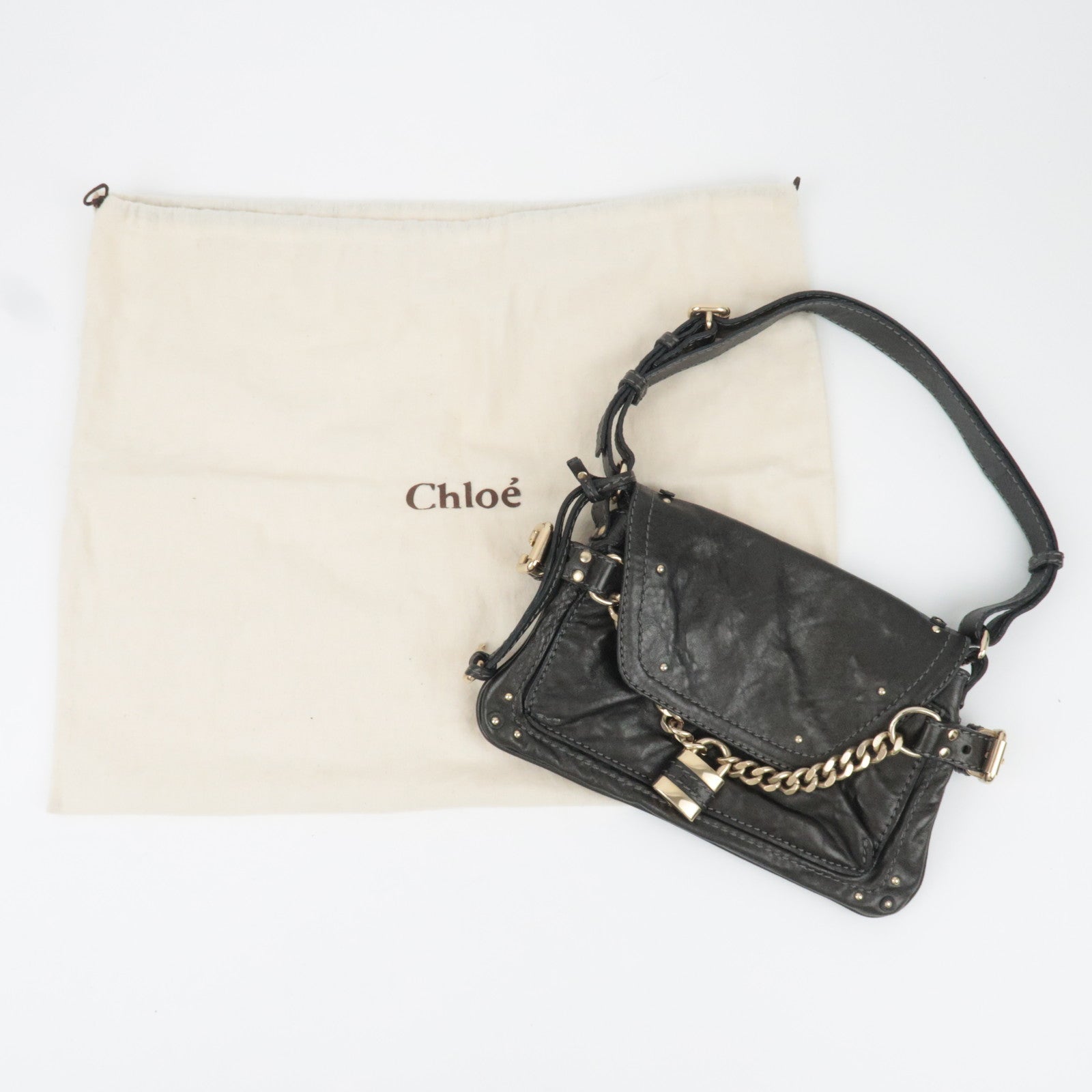 Chloe Capsule Paddington Small Leather Shoulder Bag Black