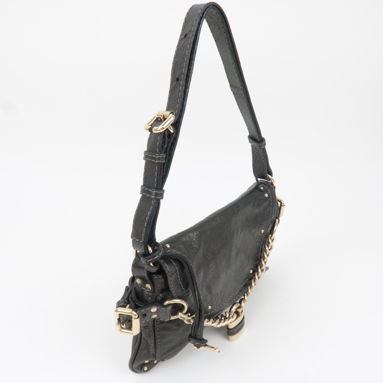 Chloe Capsule Paddington Small Leather Shoulder Bag Black