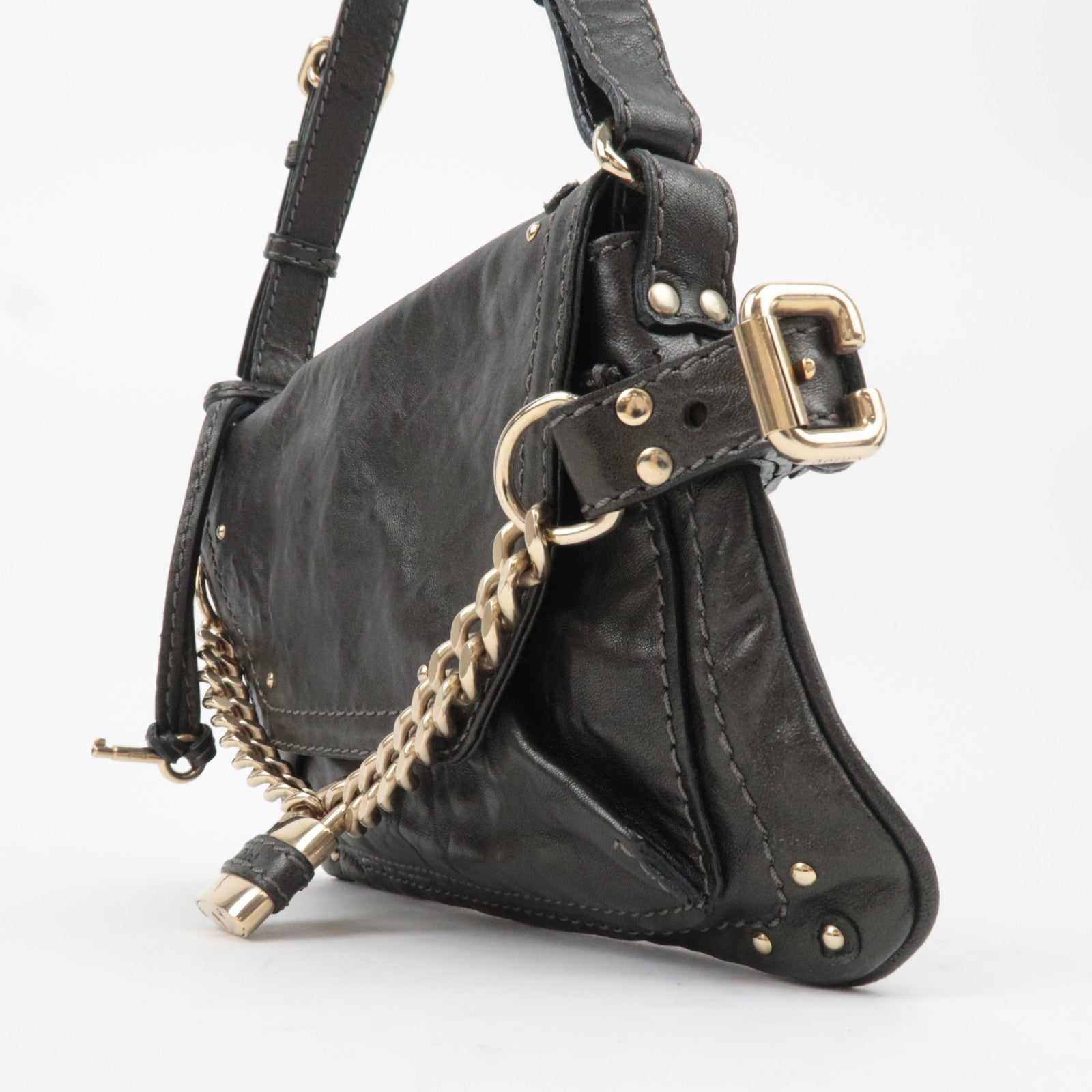 Chloe Capsule Paddington Small Leather Shoulder Bag Black