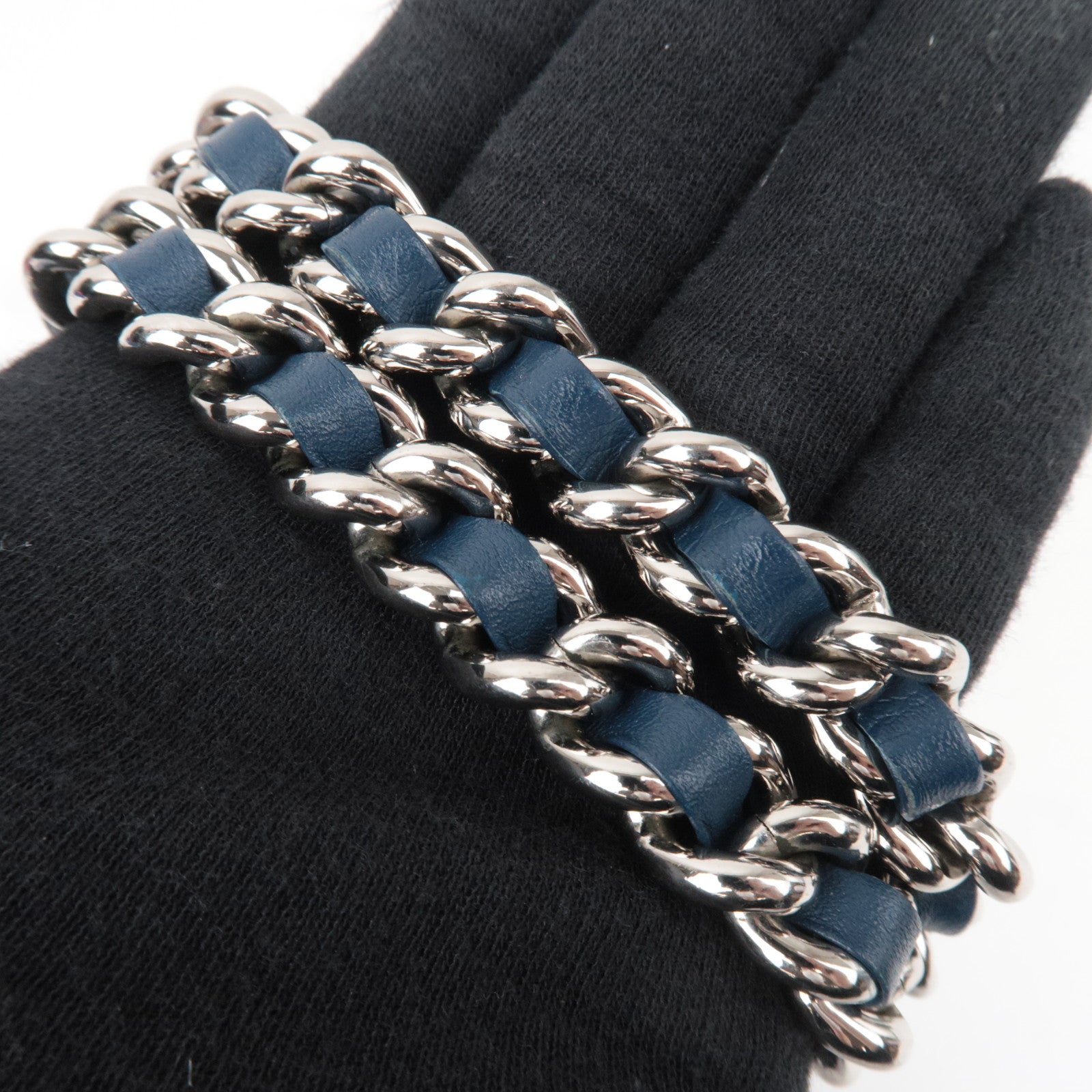 CHANEL Matelasse Calf Leather 2Way Chain Shoulder Bag Navy