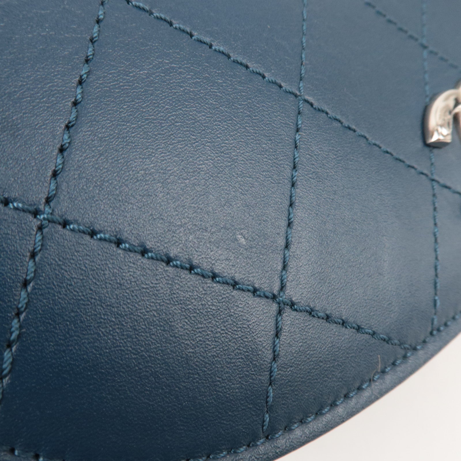 CHANEL Matelasse Calf Leather 2Way Chain Shoulder Bag Navy