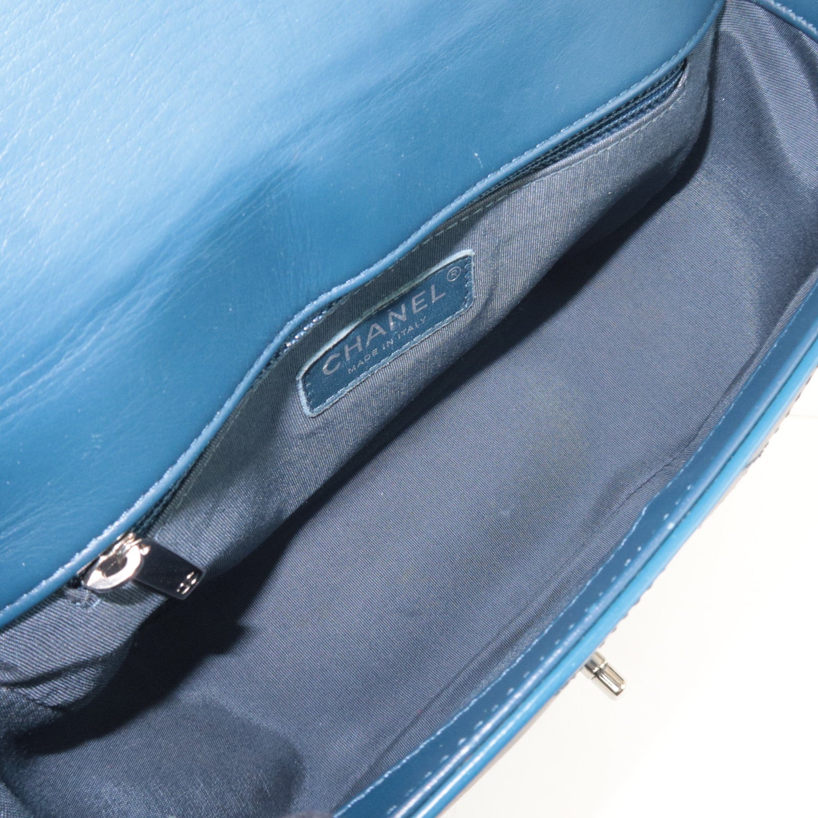 CHANEL Matelasse Calf Leather 2Way Chain Shoulder Bag Navy