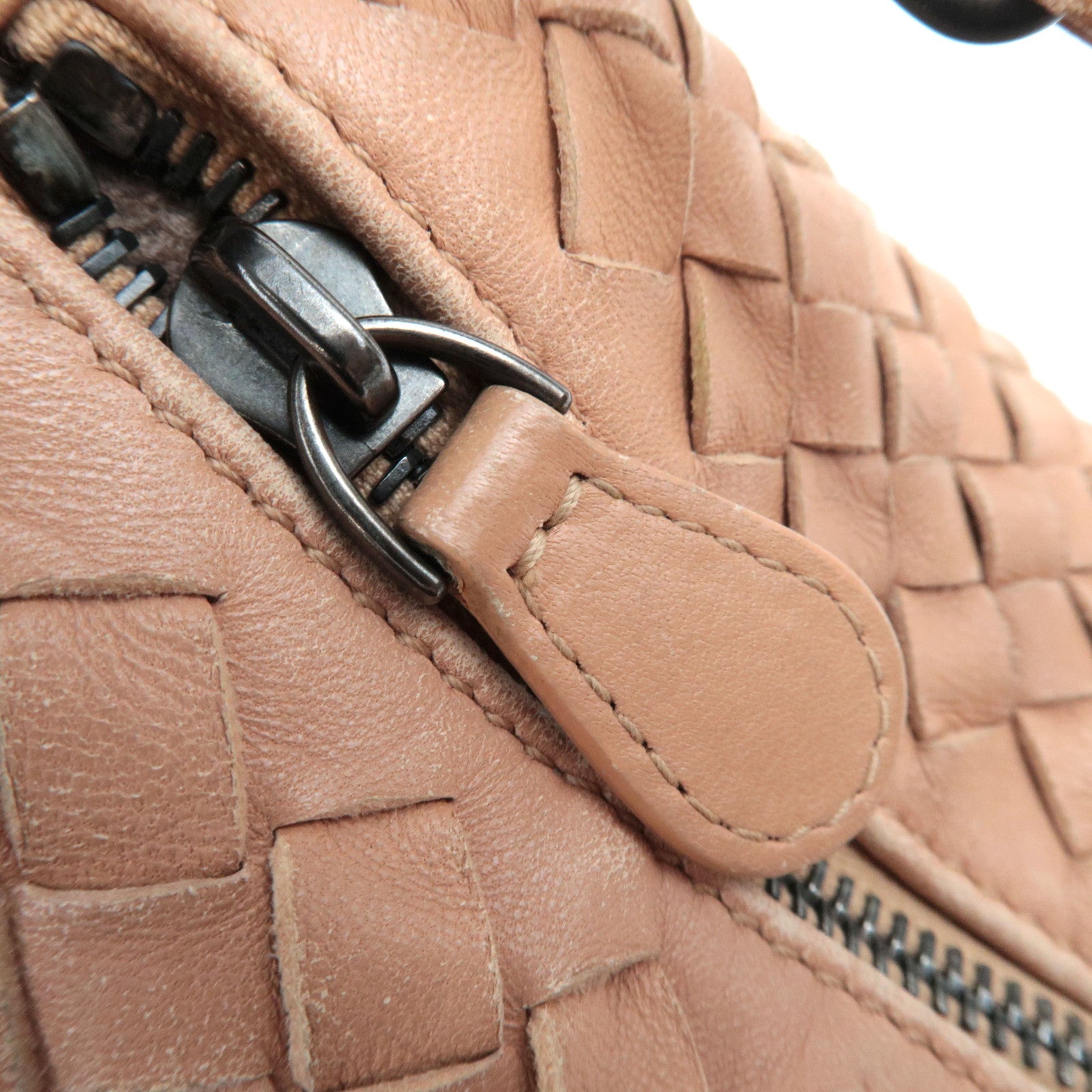 BOTTEGA VENETA Intrecciato Leather Shoulder Bag Beige