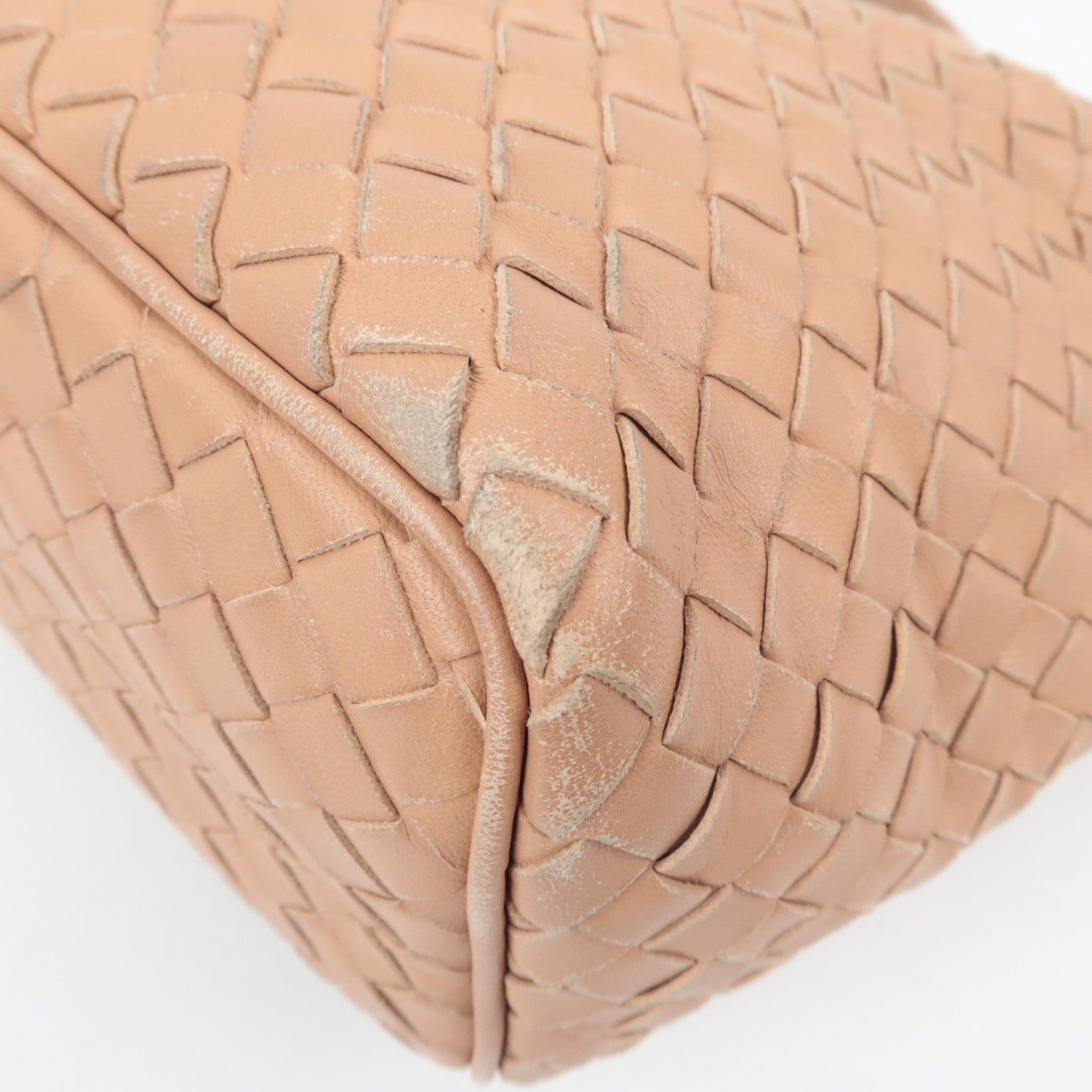 BOTTEGA VENETA Intrecciato Leather Shoulder Bag Beige