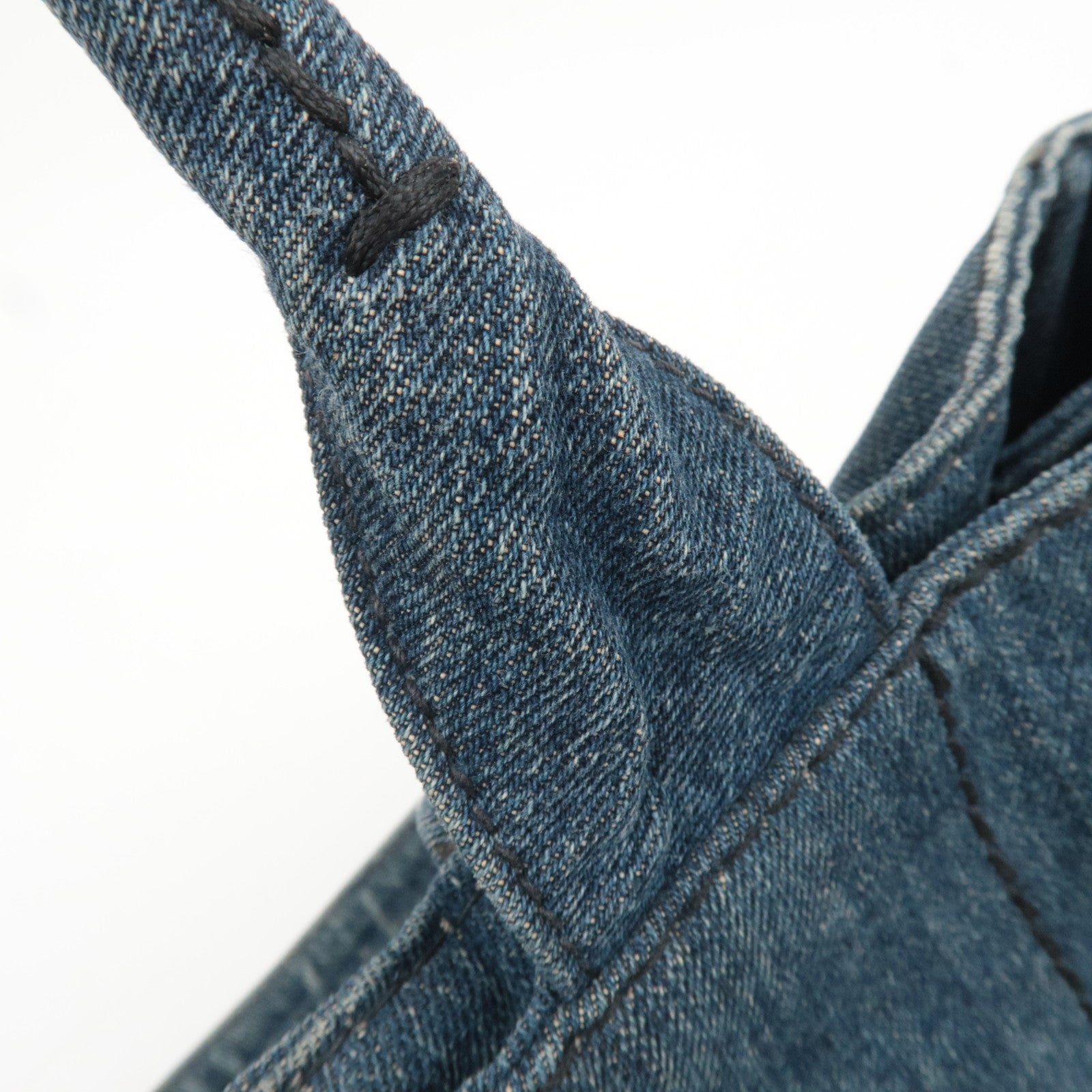 PRADA Canapa Denim Tote Bag Size M Blue B1877B