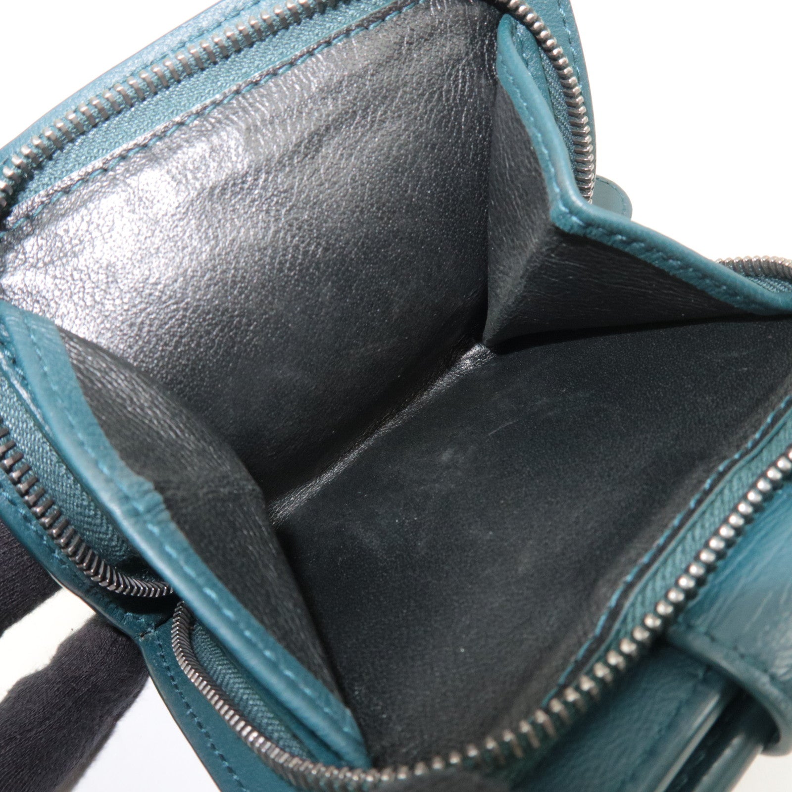 BOTTEGA VENETA Intrecciato Leather Wallet Dark Turquoise