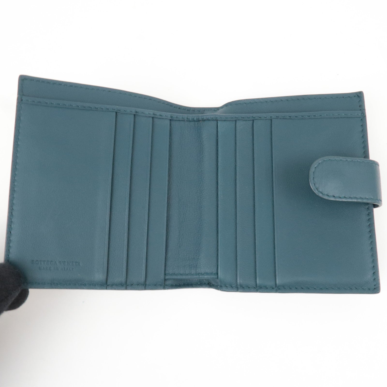 BOTTEGA VENETA Intrecciato Leather Wallet Dark Turquoise